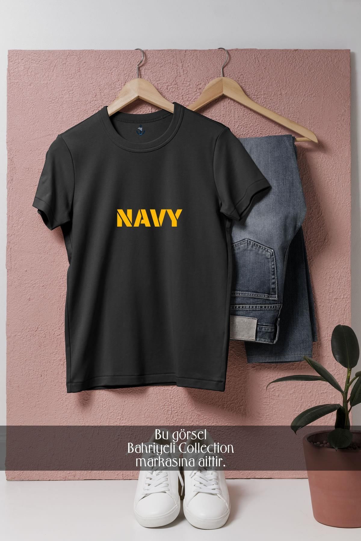 Bahriyeli Collection Oversize Navy Donanma Yazısı Tasarımlı Unisex T-Shirt