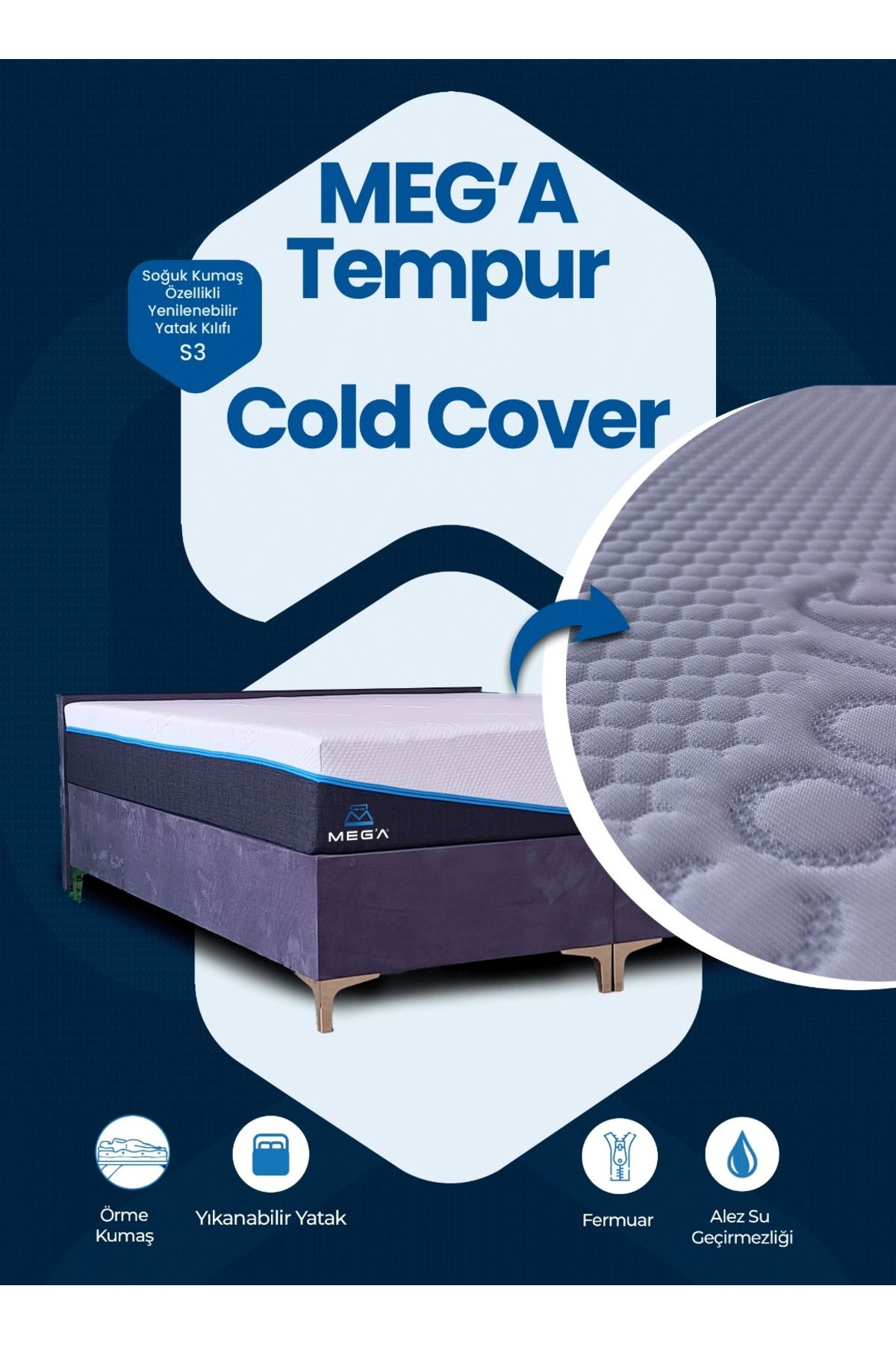 MEG'A Bedding Meg'a Tempur Cold Cover 10cm-15cm (YATAK KILIFI)