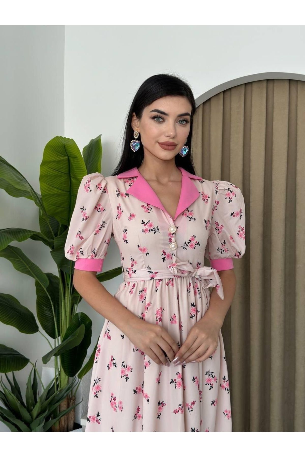 ETİLER COLLECTION Vesoul Yakalı Midi Boy Elbise