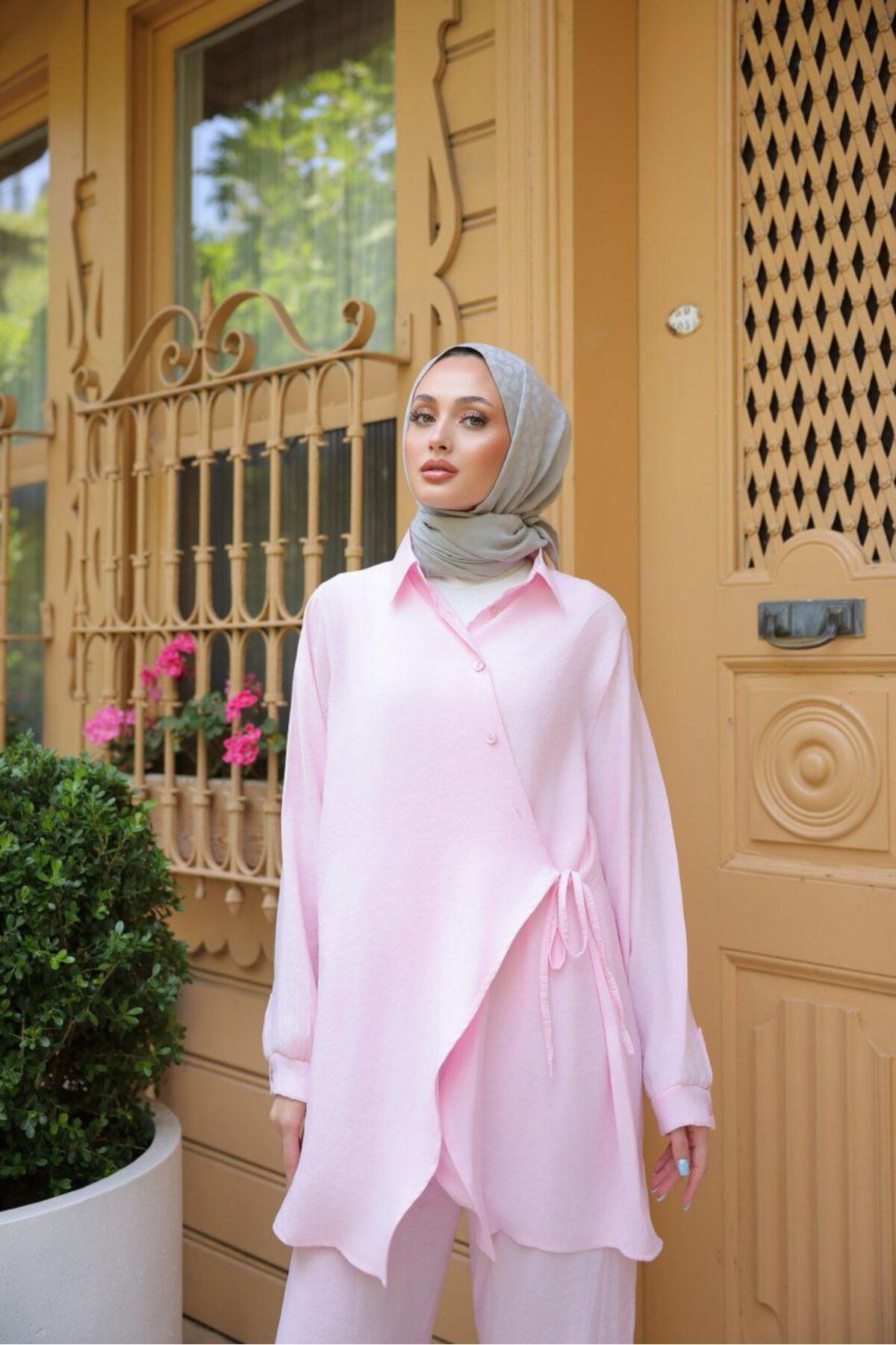 Castivo Fashion Bağlamalı Tunik Pantolon Takım