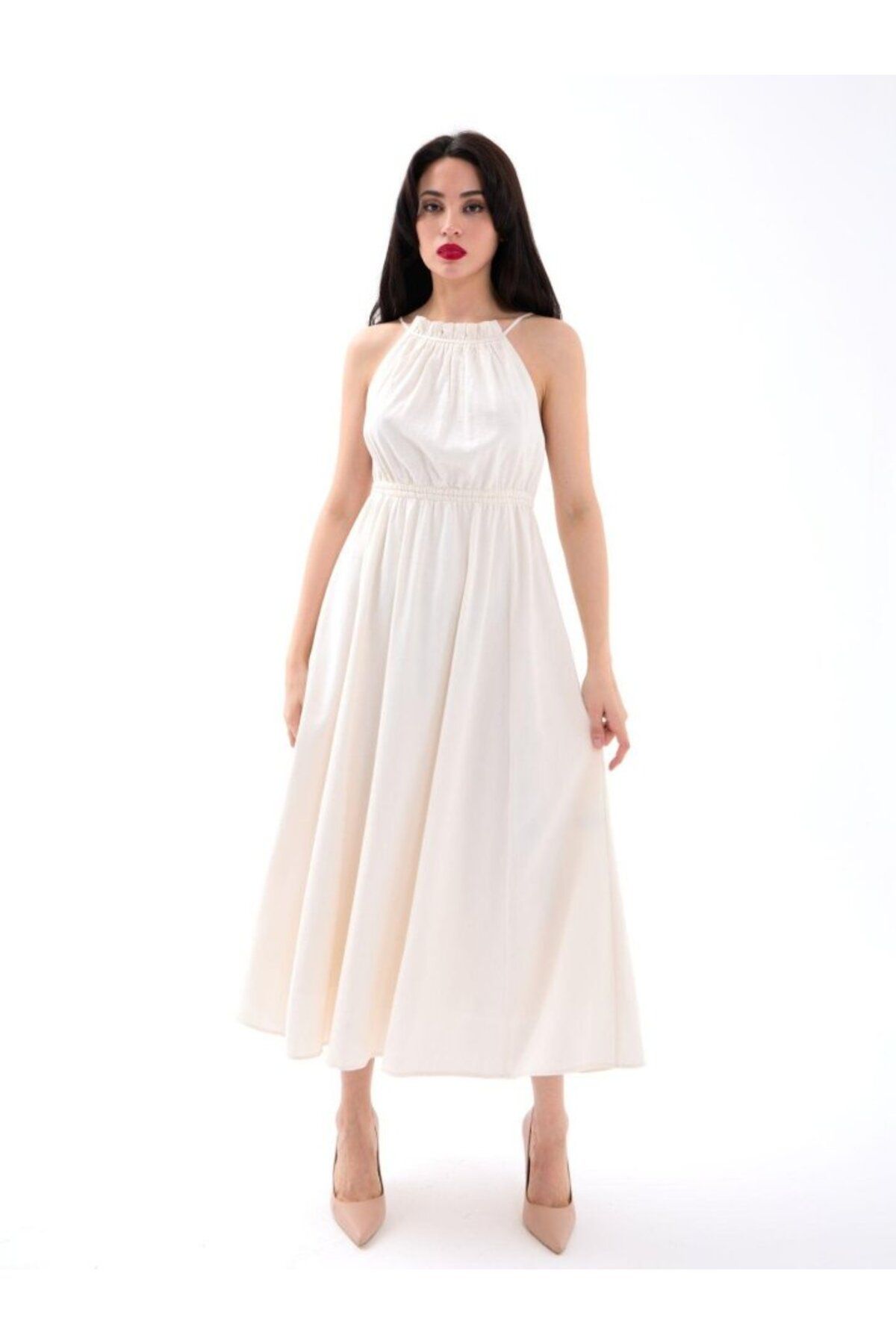 ETİLER COLLECTION 7410 ELBİSE-BEJ