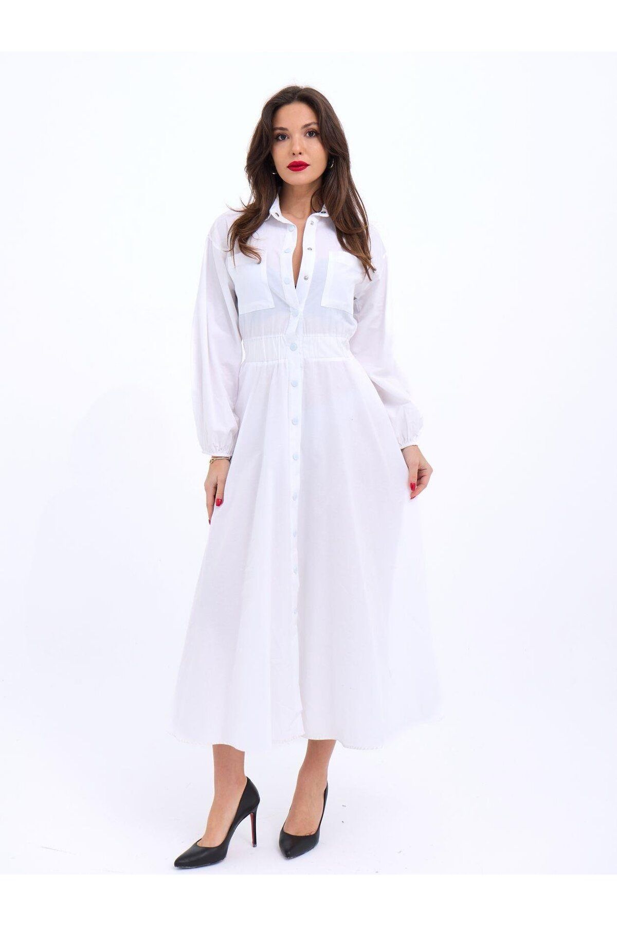 ETİLER COLLECTION 5903 ELBİSE-BEYAZ
