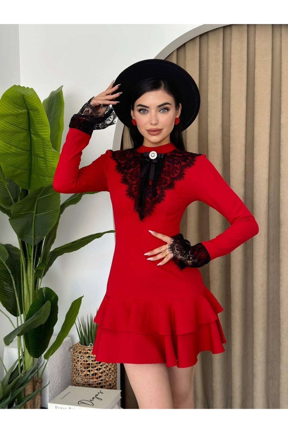 ETİLER COLLECTION Danya Dantel Mini Elbise