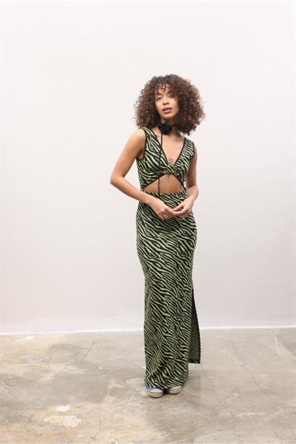 ETİLER COLLECTION Bellatrix Cut Out Jakarlı Elbise 2677-8