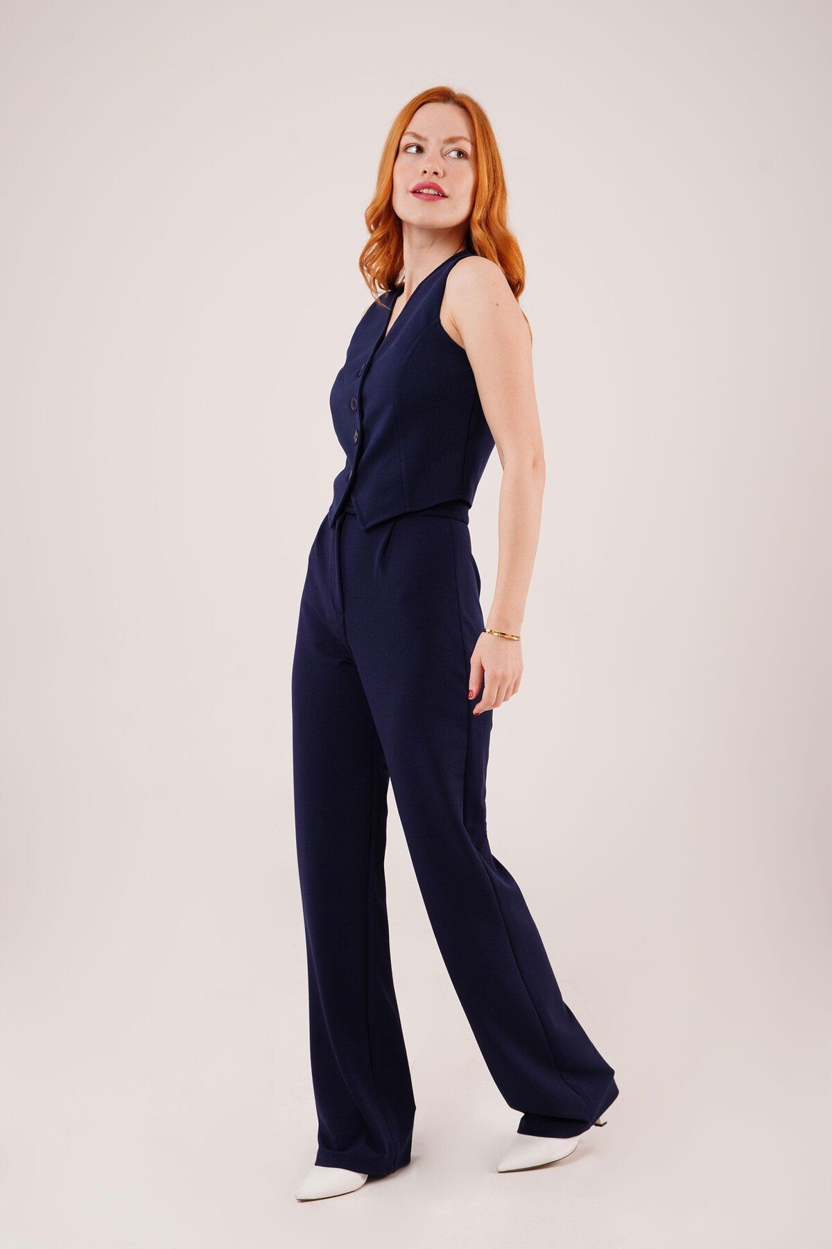 ETİLER COLLECTION Cırt Kapama Detaylı Lacivert Pantolon