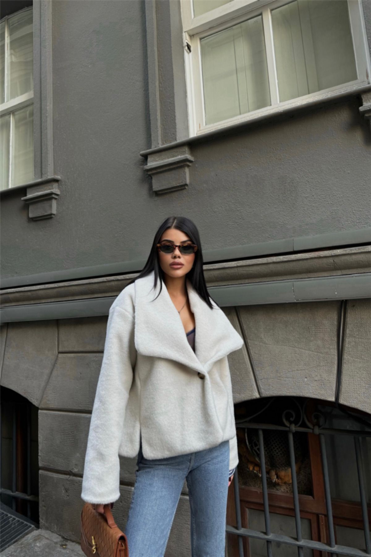 ETİLER COLLECTION YÜN CROP KABAN - Krem