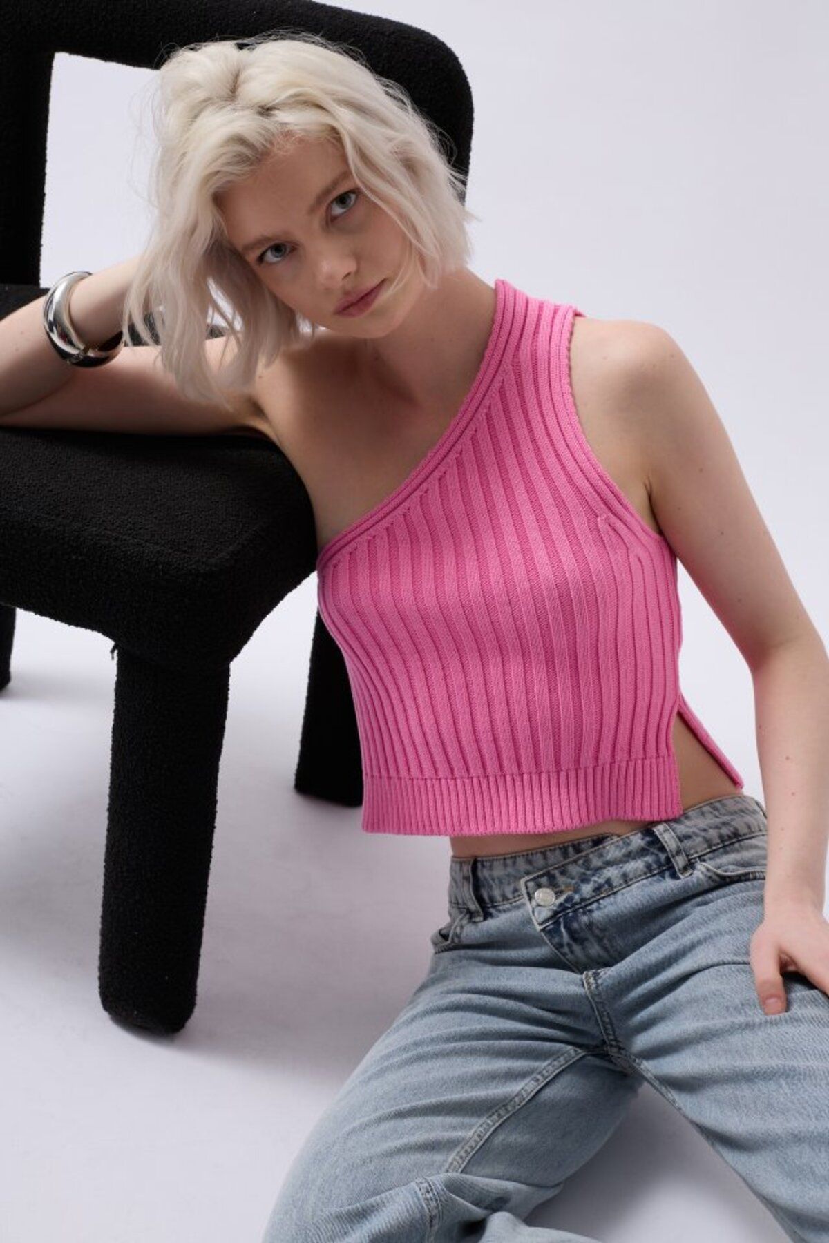 ETİLER COLLECTION Tek Omuz Örgü Bluz