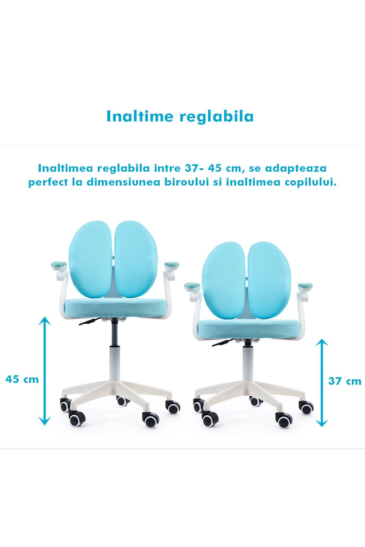 Onuvio-® Scaun ergonomic reglabil pentru clasele primare - Învățarea posturii corecte - Albastru 6