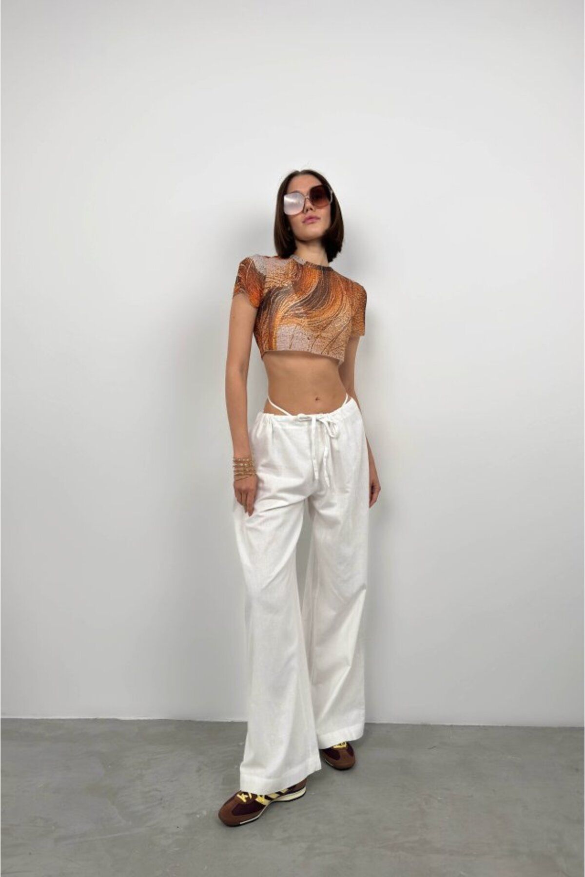 ETİLER COLLECTION Desenli Tül Bluz