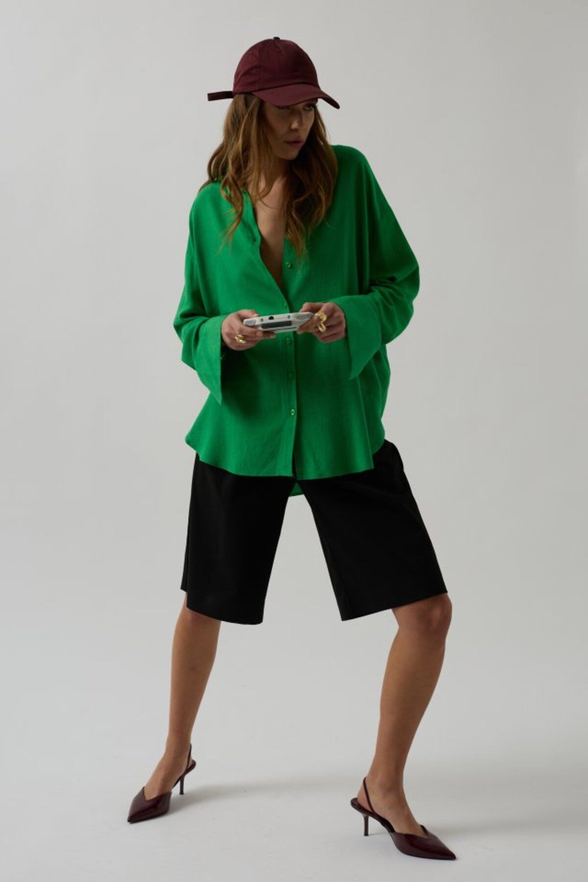 ETİLER COLLECTION Oversize Keten Gömlek
