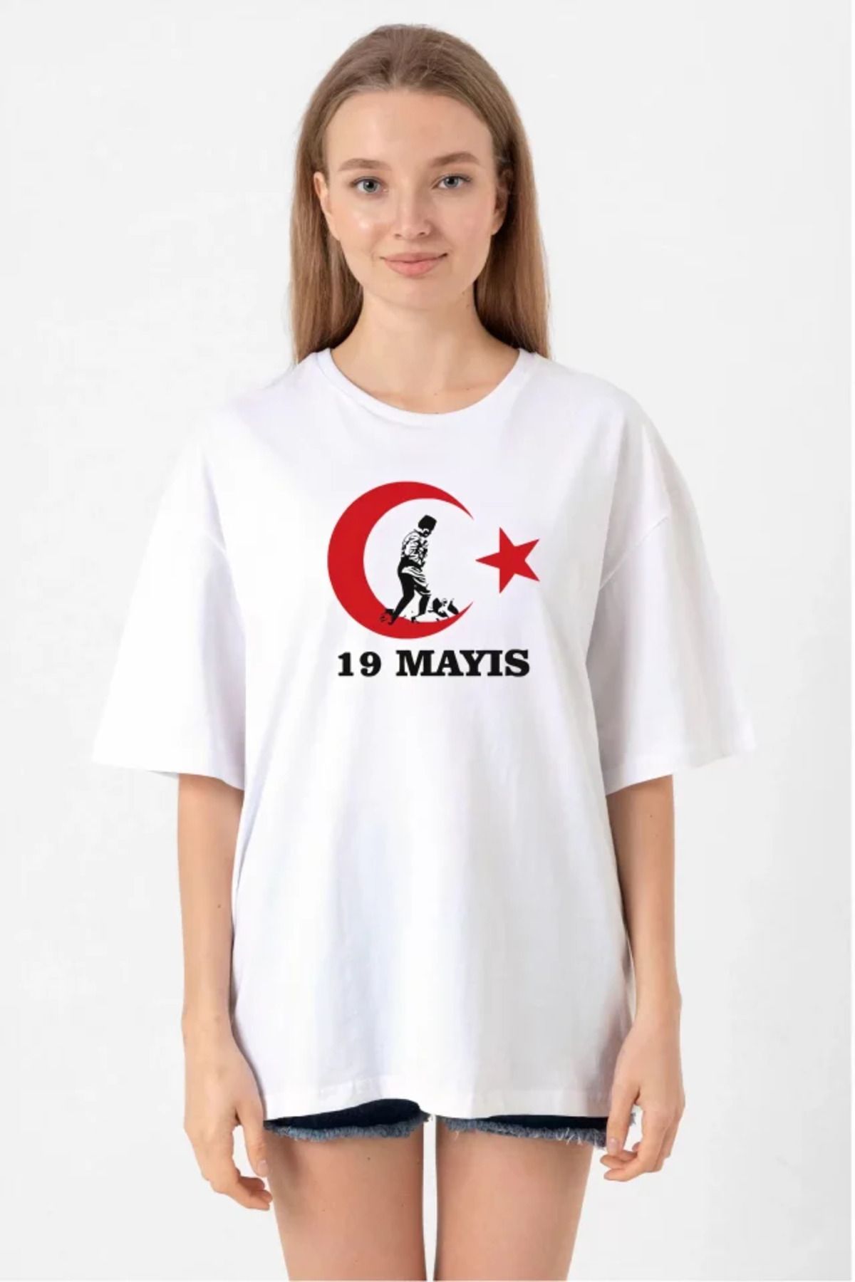 ETİLER COLLECTION 19 Mayıs 20/1 Baskılı T-shirt - Beyaz