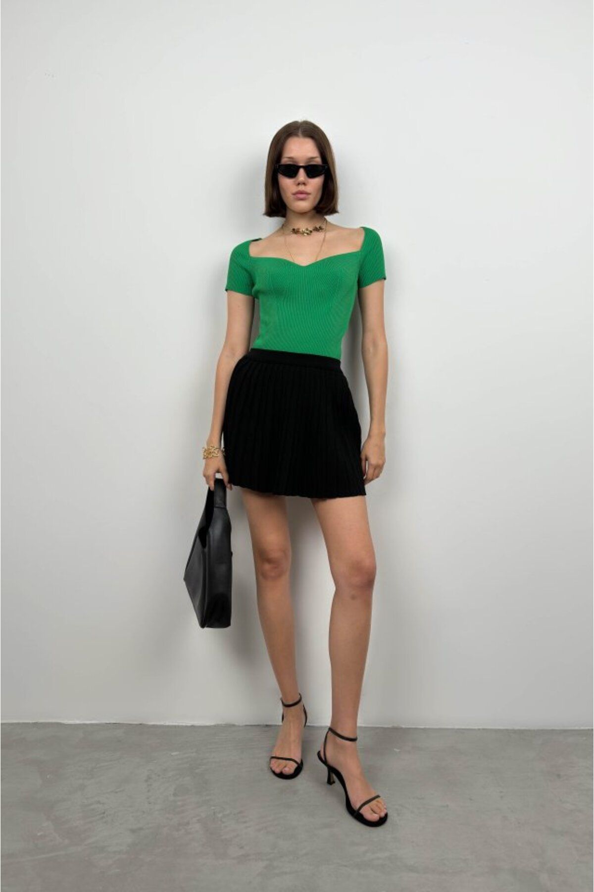 ETİLER COLLECTION Kare Yaka Triko Bluz