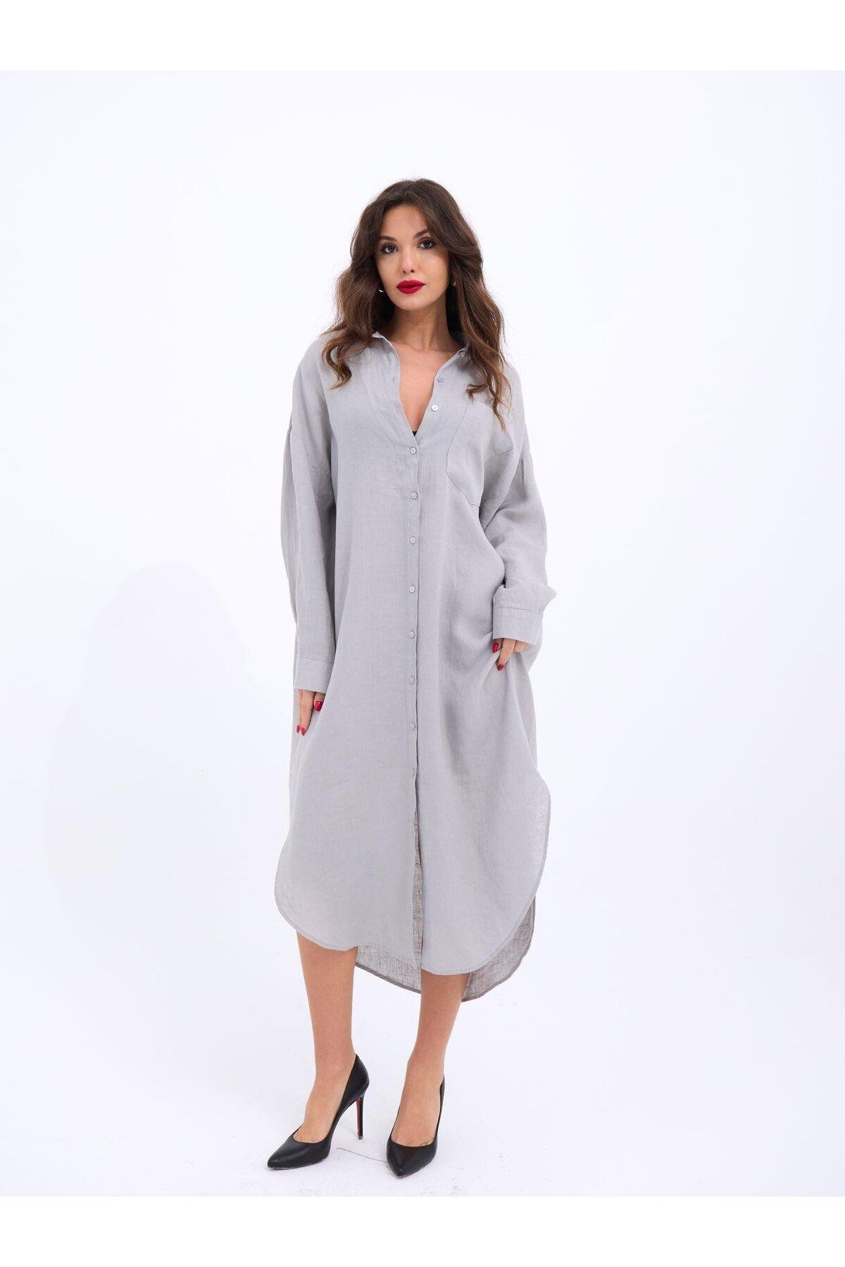 ETİLER COLLECTION 7120 ELBİSE-GRİ