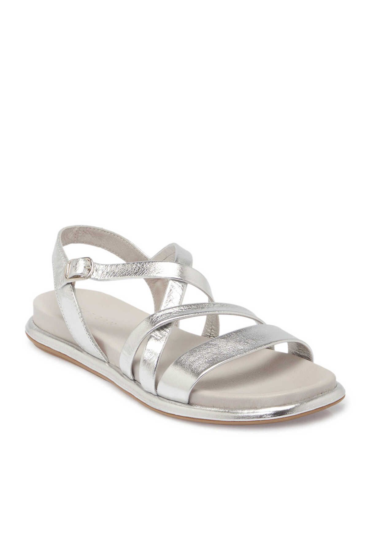 Tergan Platin Hakiki Deri Kadın Sandalet - K24Y1SN67668-L9L