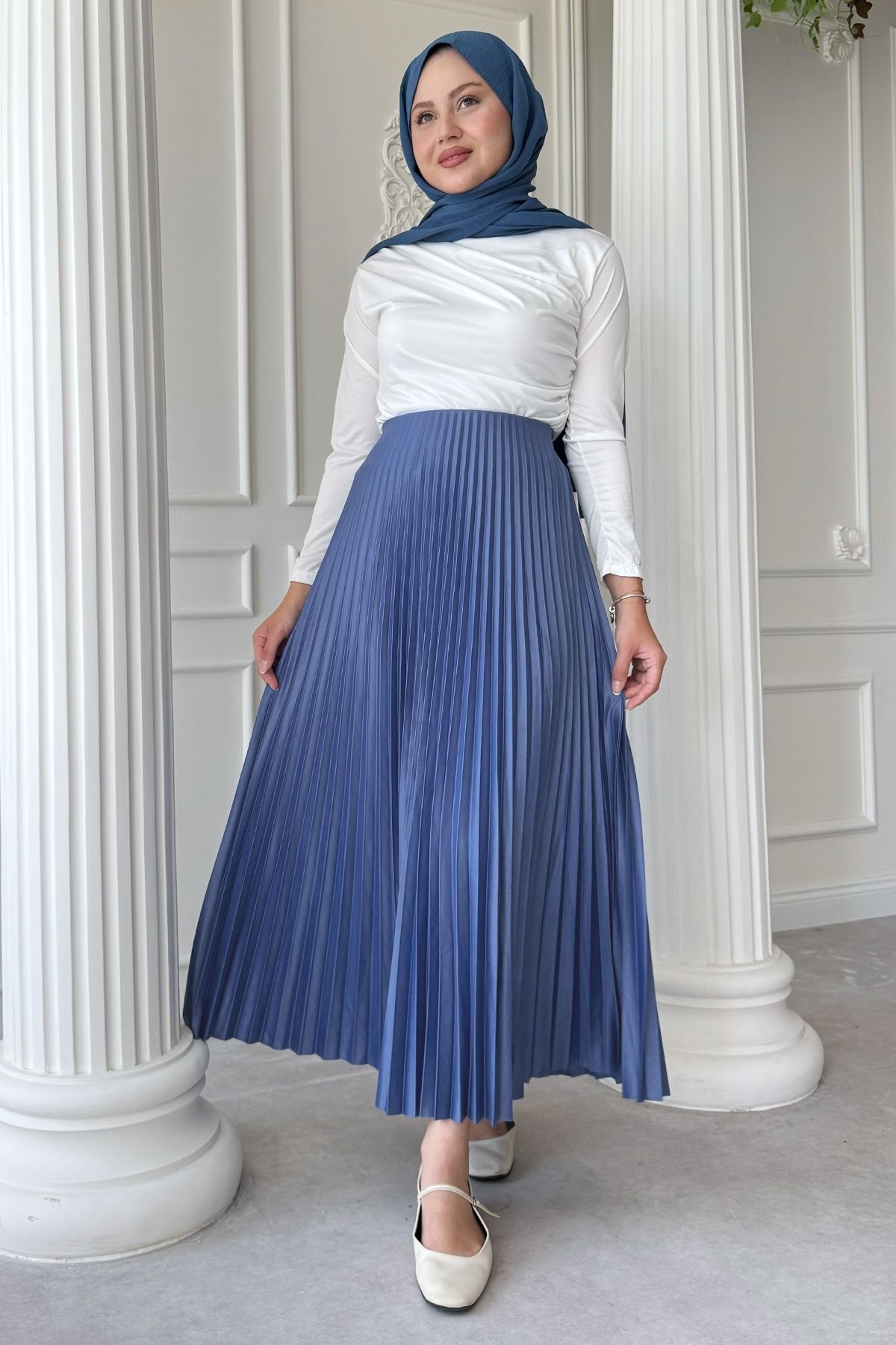 InStyle Piliseli Mavi Etek
