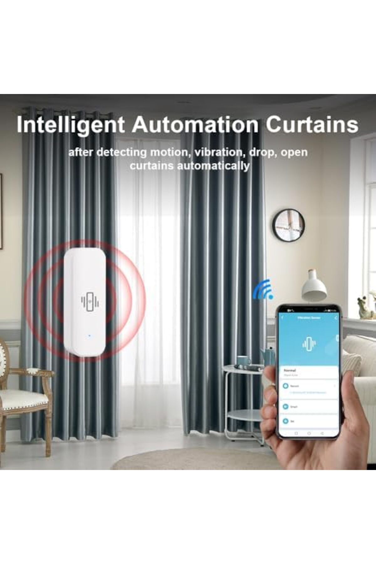 UanTii-Smart Vibration Detector Tuya Wifi Vibration Sensor Smart Home Security System Support Smart 5