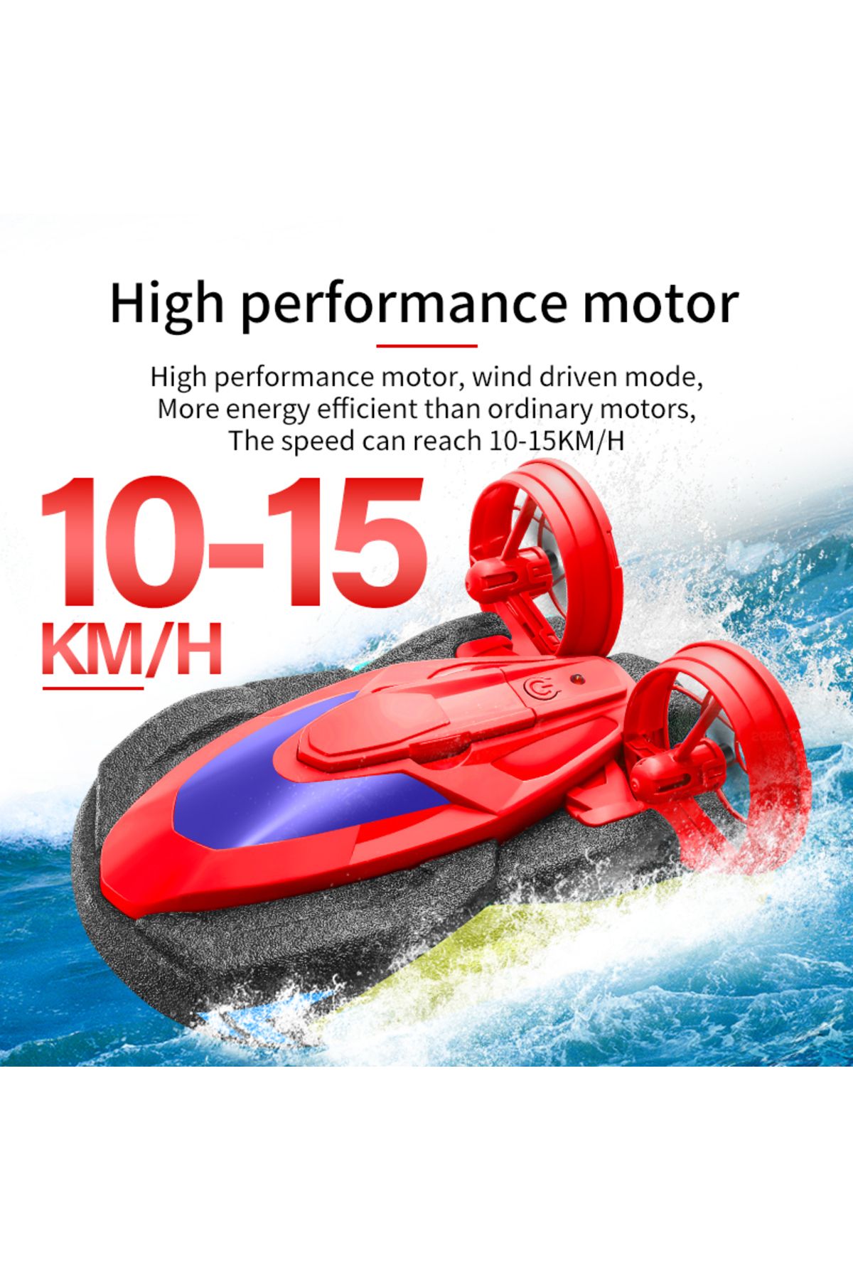 Shem S10 Su ve Arazi 2'si 1 Arada Uzaktan Kumanda Yüksek Sürat Teknesi 2.4G Amfibi Hovercraft RC Drift