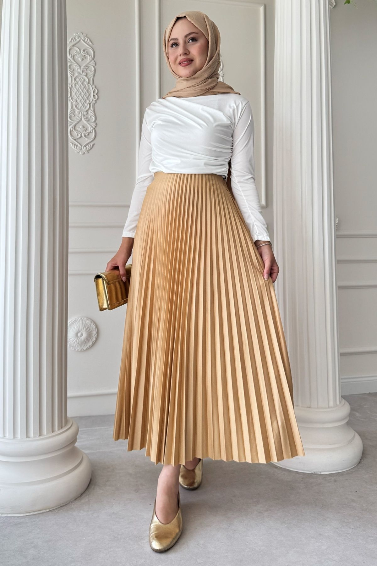 InStyle Piliseli Gold Etek