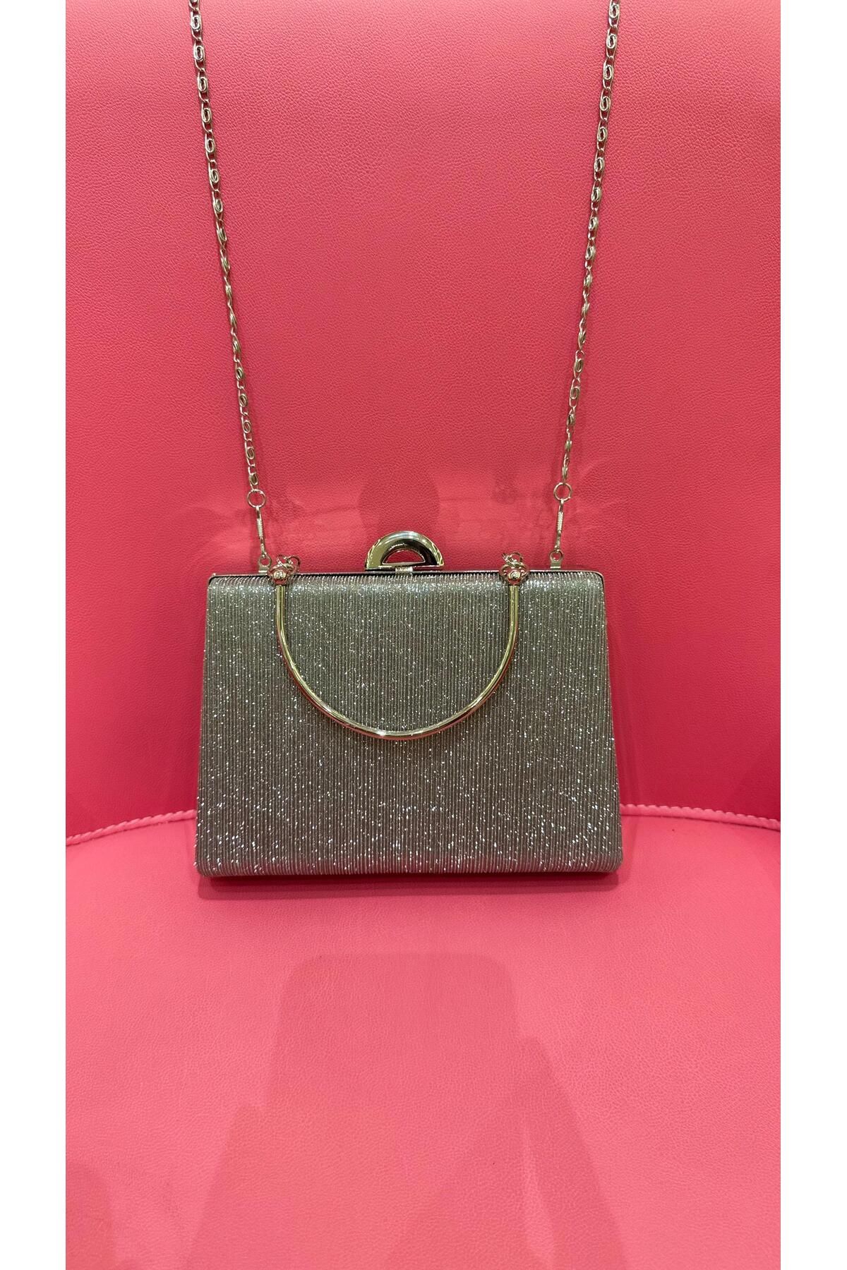 Lussara Shoes&Bags Zarif tasarımlı simli abiye çanta