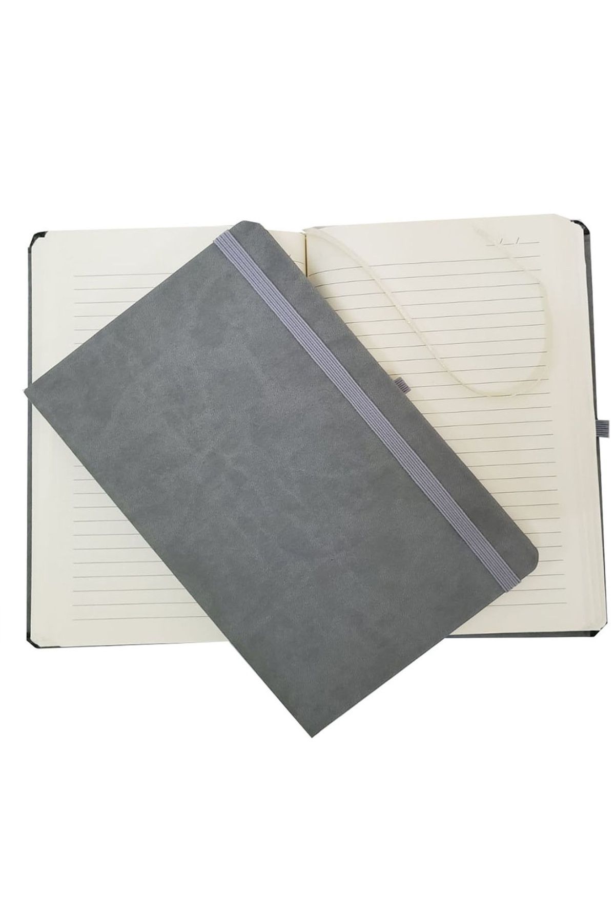 maarketim Gri Renk Deri Defter