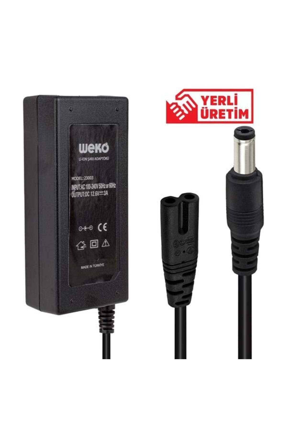 Roses Store Weko 12.6 Volt - 3 Amper 5.5X2.5 Uçlu Yerli Üretim Li-İon Batarya Şarj Adaptörü (Out:12V3A)