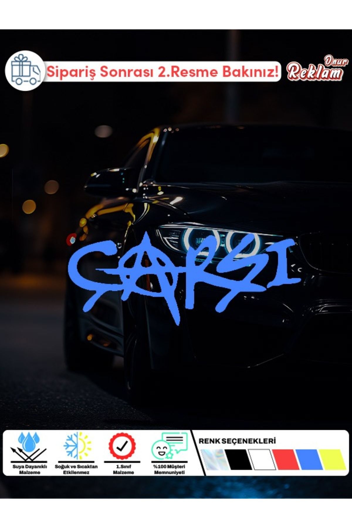 Onur Reklam Çarşı Logo Sticker – Anarşi Sembollü Araba ve Motosiklet Çıkartması | Suya Dayanıklı Vinil