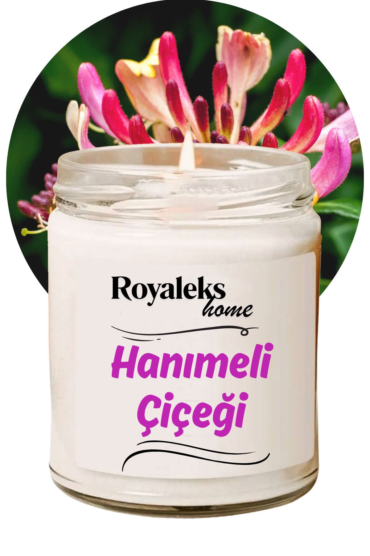Meleners Doğal Özel Seri Kokulu Dekoratif Kavanoz Mum 210 cc - Hanımeli Esansı - RYL