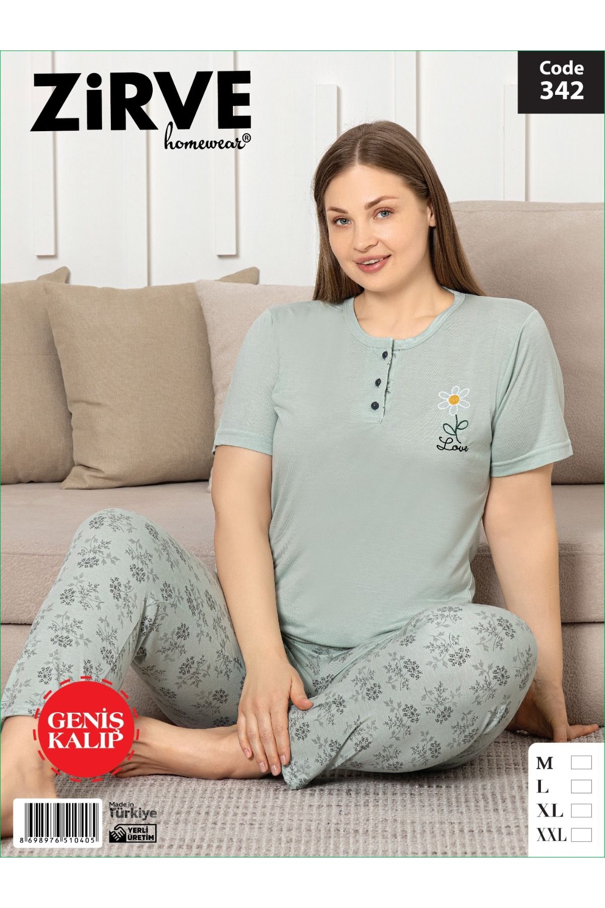 Zirve kısa kol geniş kalıp pijama takımı