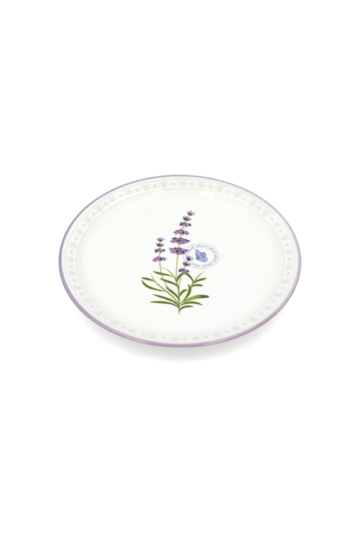 Bien Servi-Desssert Plate with Decal Purple Rim 20cm 2