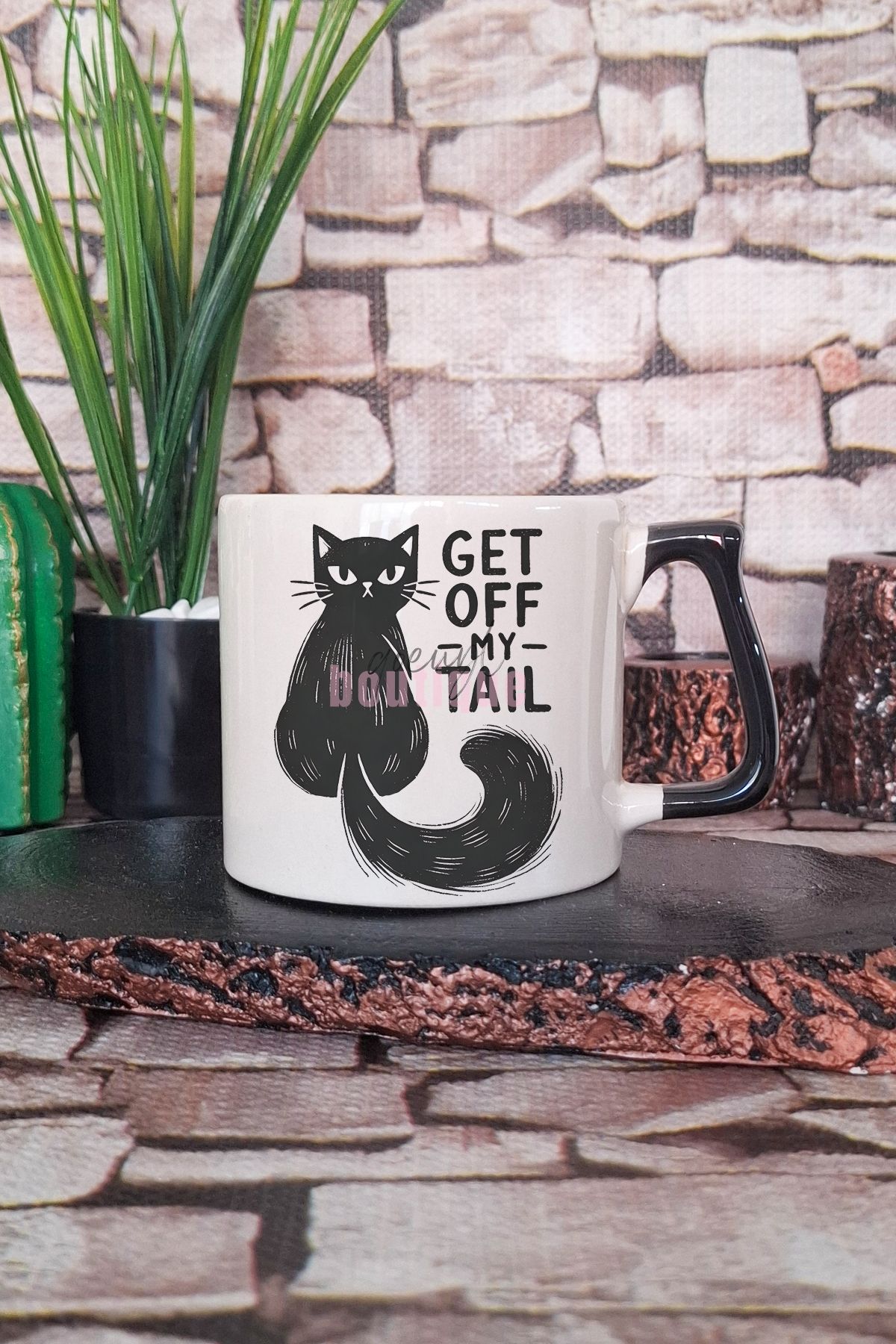 qoeuyl boutique Kedi Komik Retro Esprili Kedisever Kedi Sahibi Stili Hediyelik Kulplu Kupa Bardak