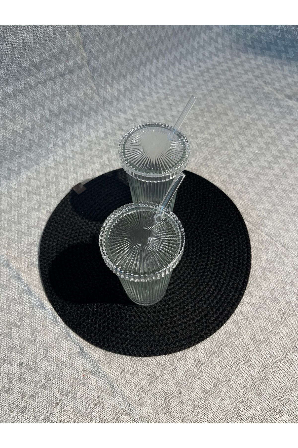Pipet Cam Pipetli Cam Kapaklı Bardak | Sağlıklı ve Şık | Soğuk ve Sıcak İçecekler İçin Uygun