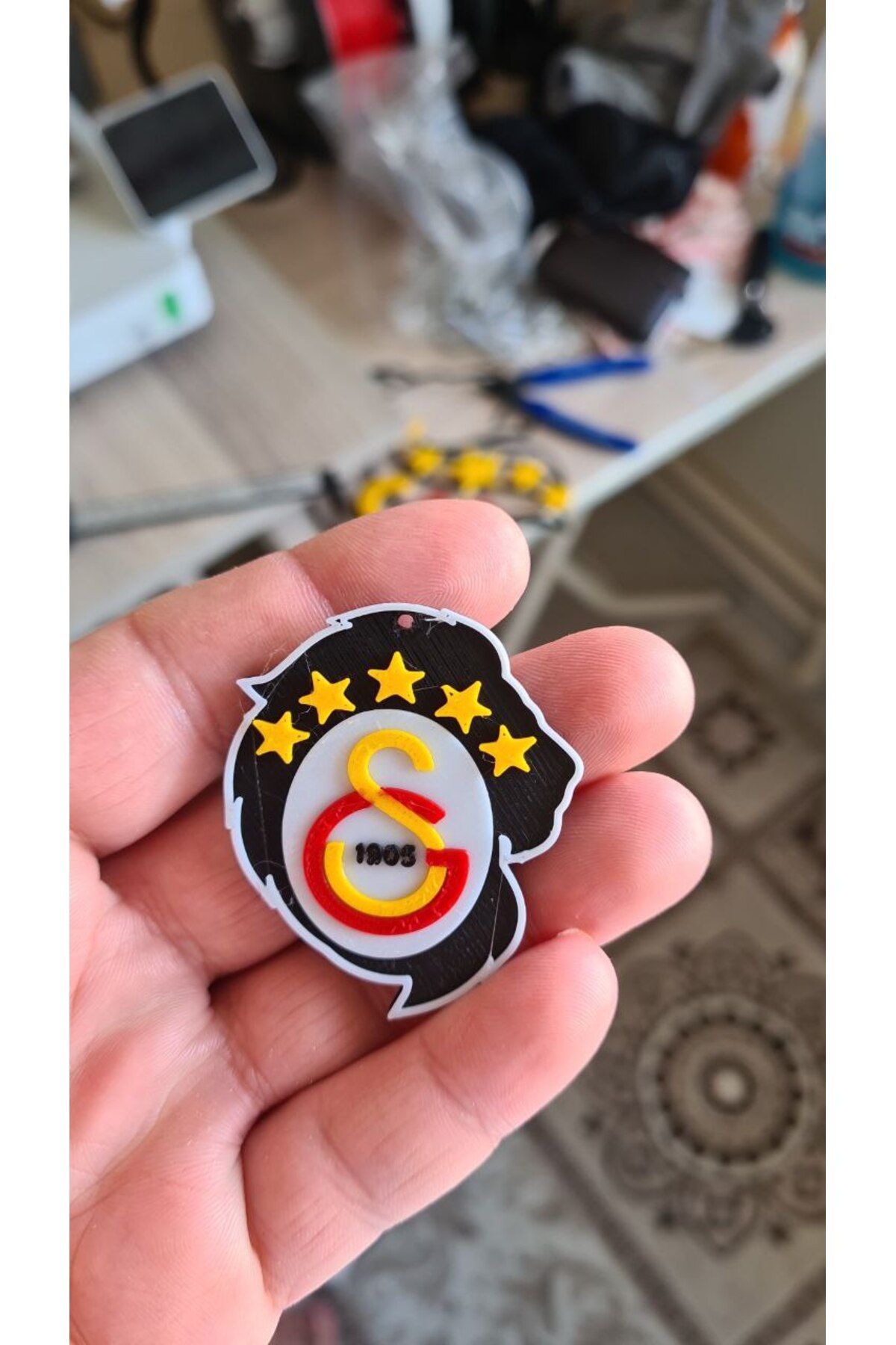 fk studio3d Galatasaray 5 yıldızlı aslan figürlü anahtarlık