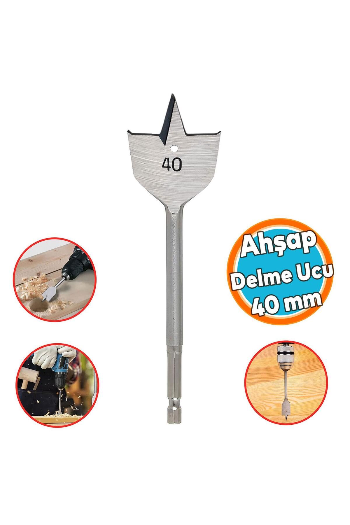 NZB Ahşap Delme Ucu Matkap Ucu Tahta Sunta Plastik Alçıpan Delme Ucu Bits Yaprak Uç 40 mm