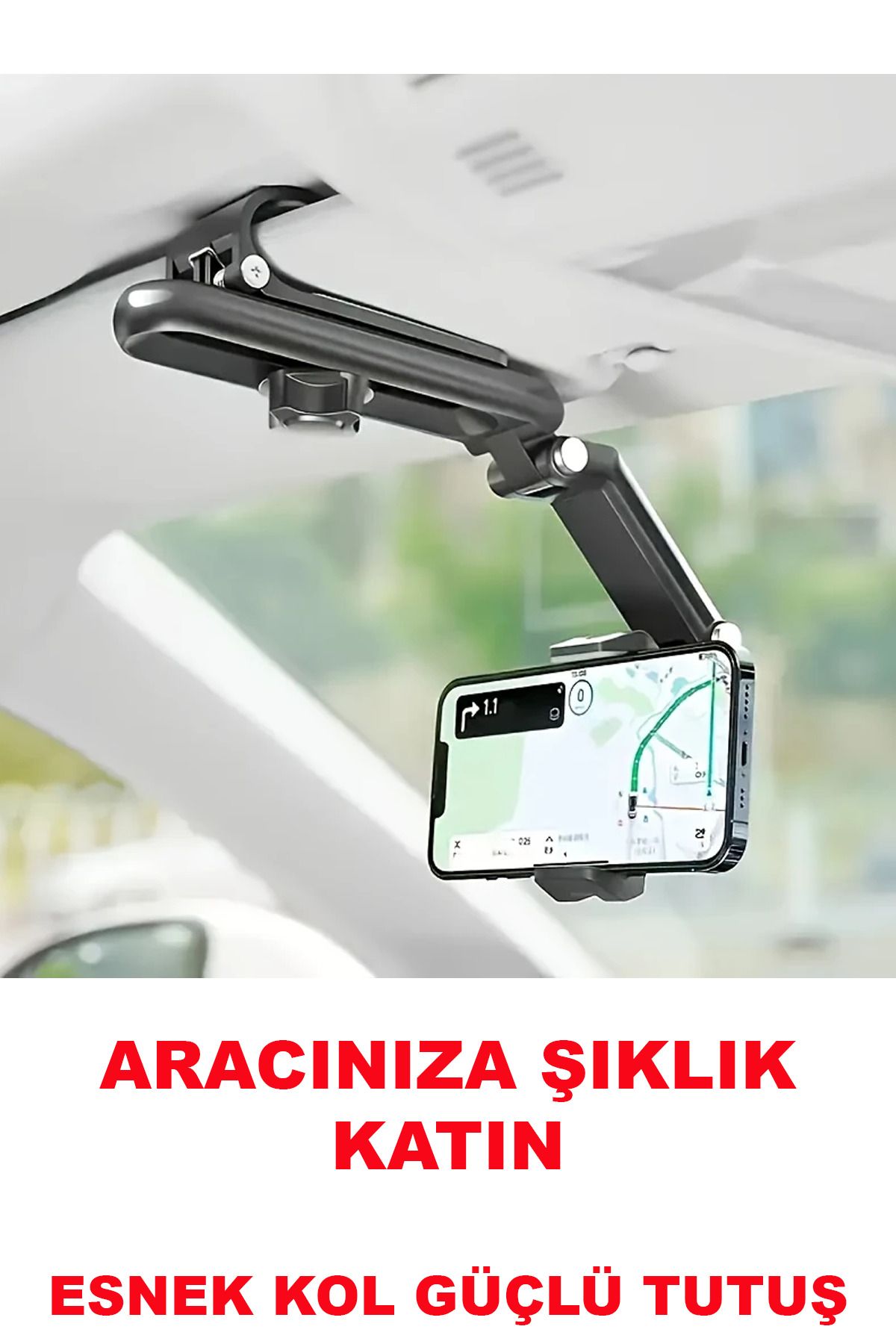 UYDEE Araç İçi Telefon Tutucu 360° Dönebilen Katlanabilir Telefon Tutucu Stand Araba Telefon Tutacağı