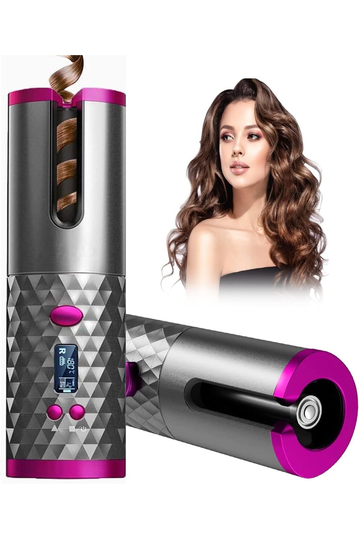 Saharaz-Hair Curler,Rotating Curling Tongs,with Built-in Rechargeable Battery,Provide 3D heating function 7