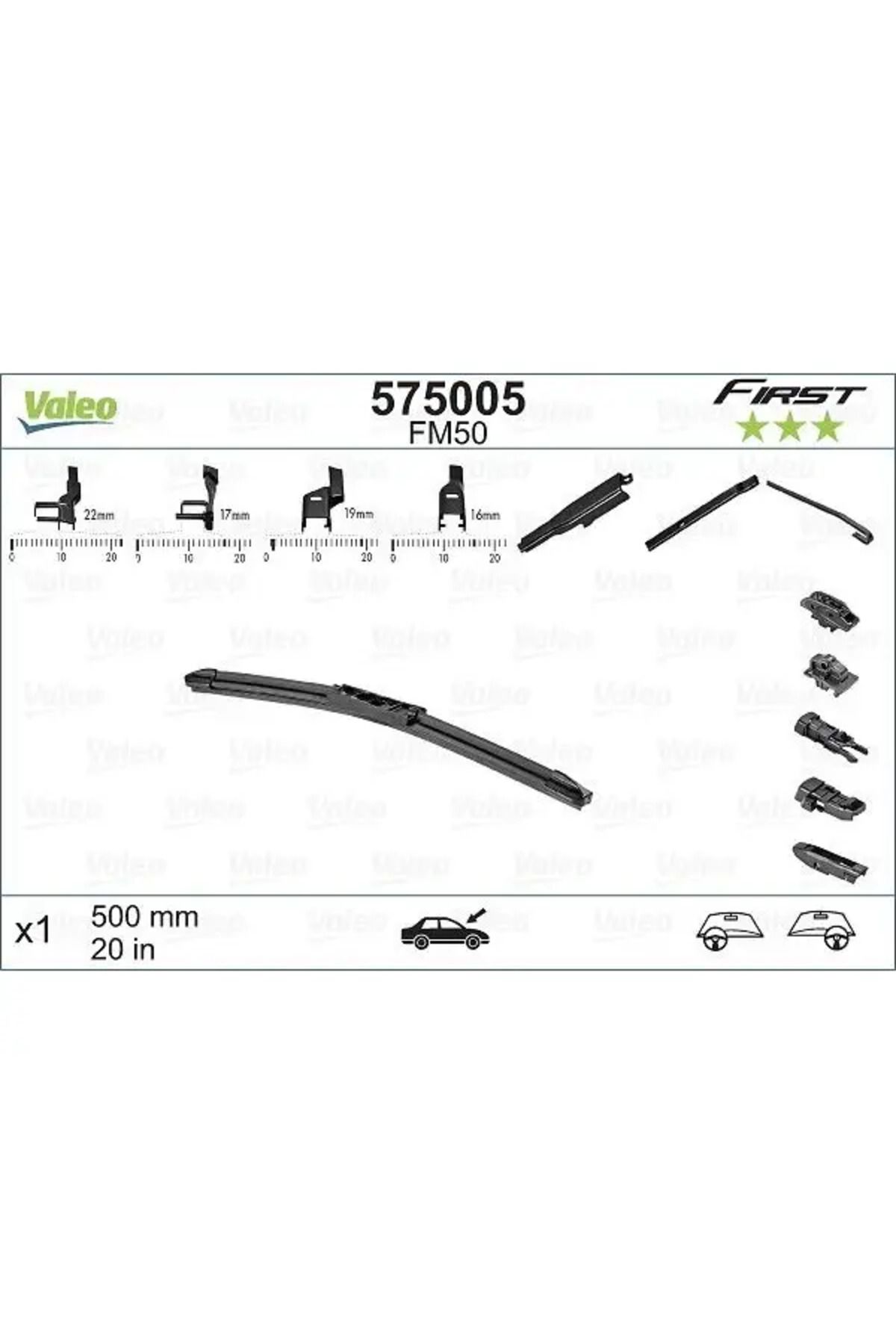 VALEO SILECEK SUPURGESI 500mm (ADET) / (FIRST) MULTICONNECTION FM50 (MUZ TIPI)