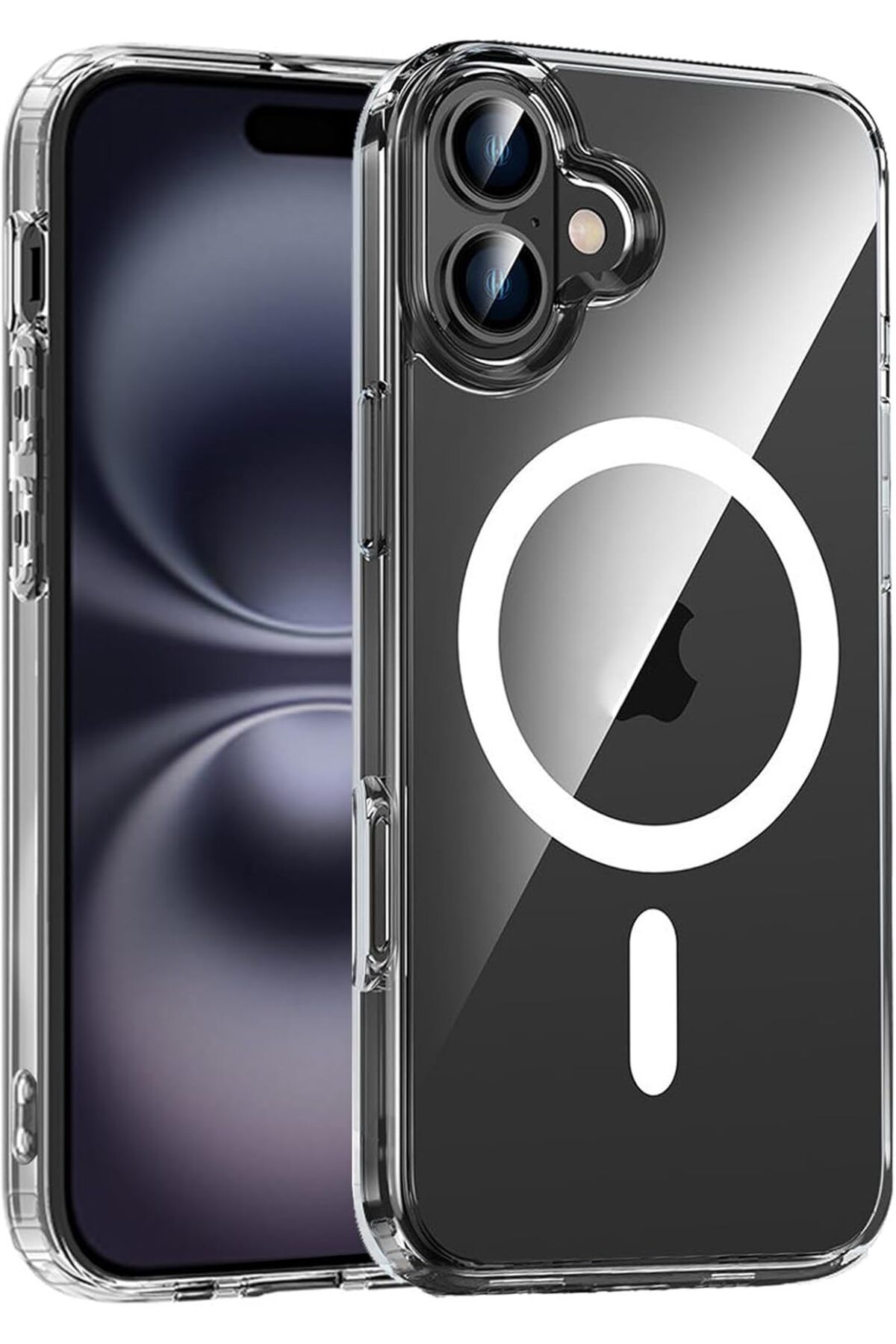 Ehr. iPhone 16 Plus Uyumlu Kamera Korumalı Magsafe Wireless Şarj Özellikli Şeffaf Silikon Kılıf