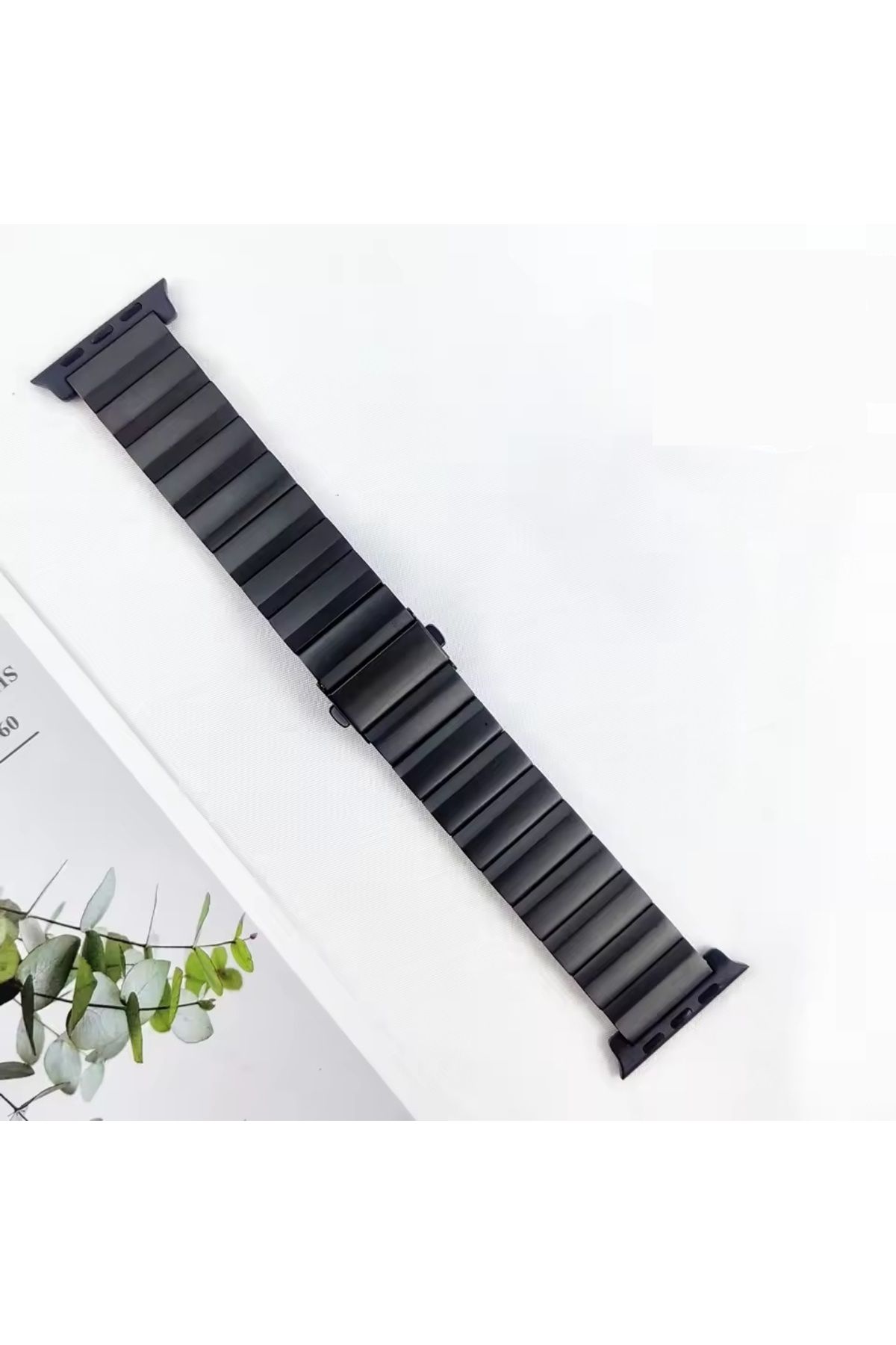 GÜMRÜK BEY Apple Watch 1 2 3 4 5 6 7 8 SE 38/40/41 mm Akıllı Saat Uyumlu Metal Kordon Kayış Mat Siyah