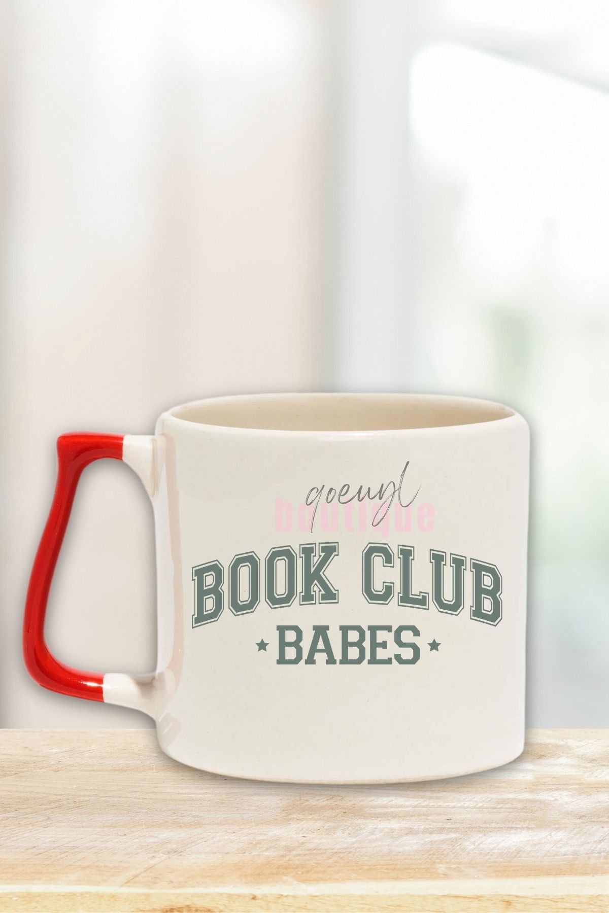 qoeuyl boutique Book Club Babes Baskılı Kitap Kulübü Üyeleri Hediyelik Kulplu Kupa Bardak