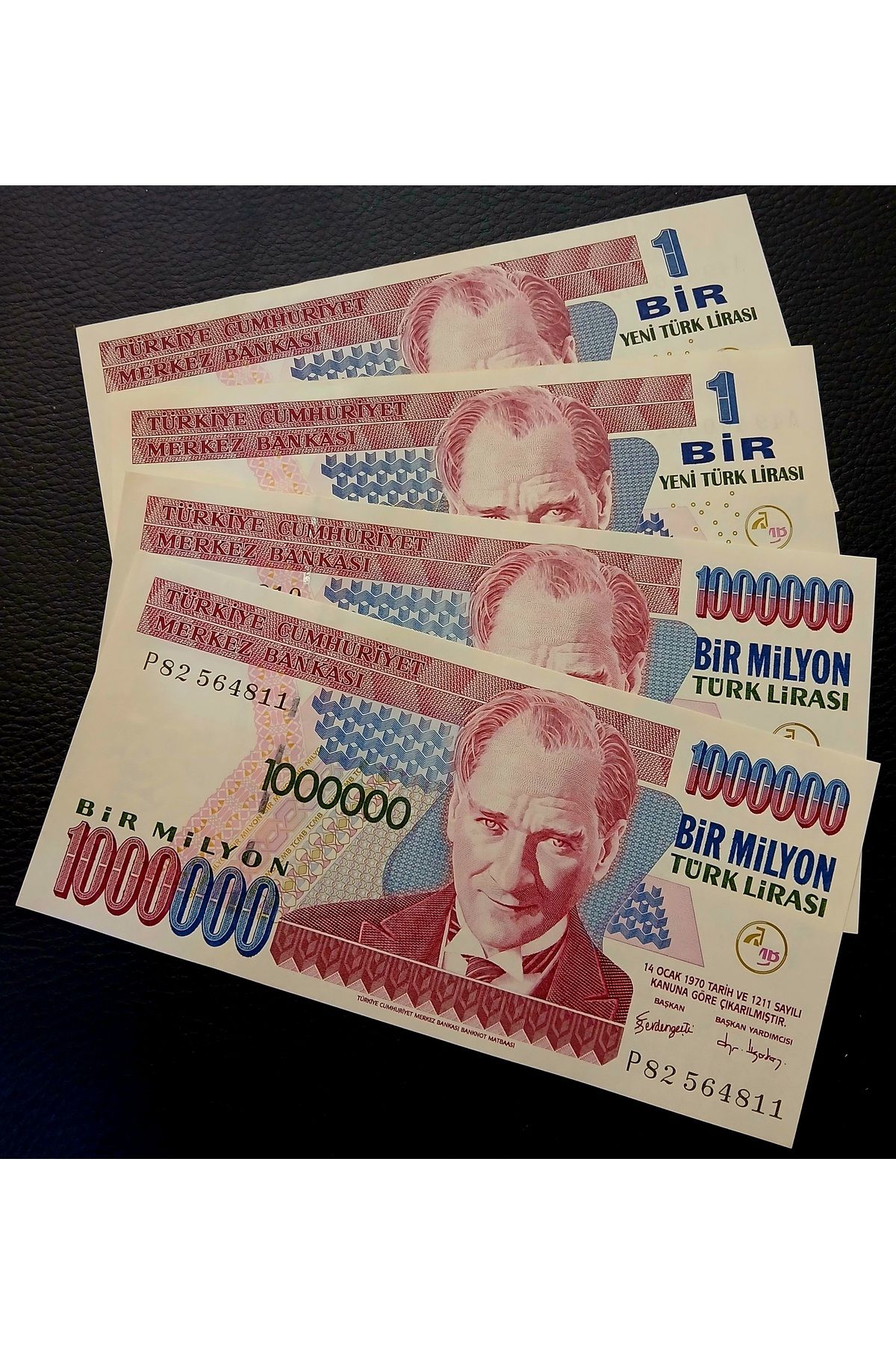 DÜZGÜN TİCARET 7. EMİSYON 1.000.000 LİRA VE 8. EMİSYON 1 YTL KAĞITG PARA ÇİL 4 ADET