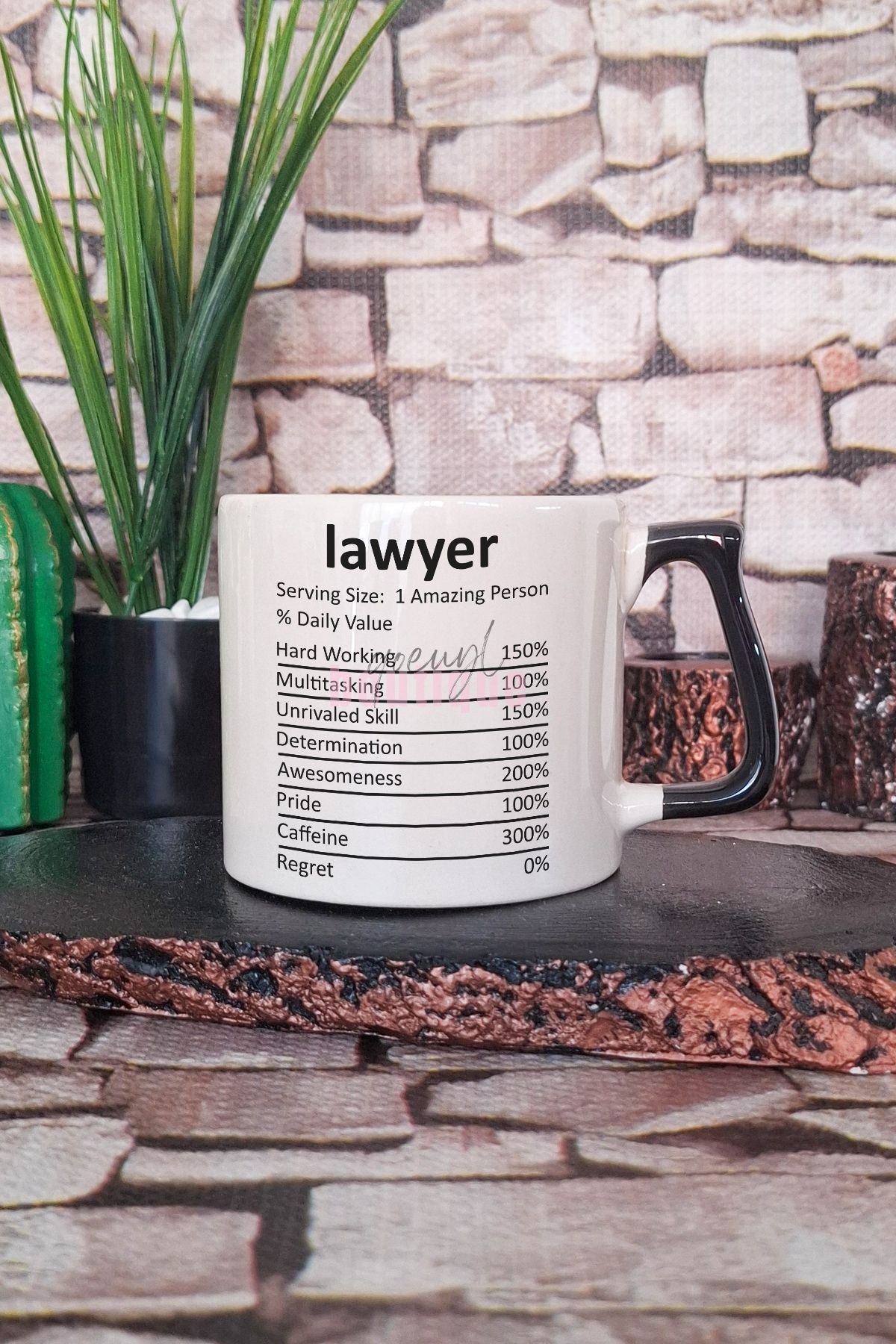 qoeuyl boutique Lawyer Nutrition Facts Baskılı Komik Avukat Esprisi Hediyelik Kulplu Kupa Bardak