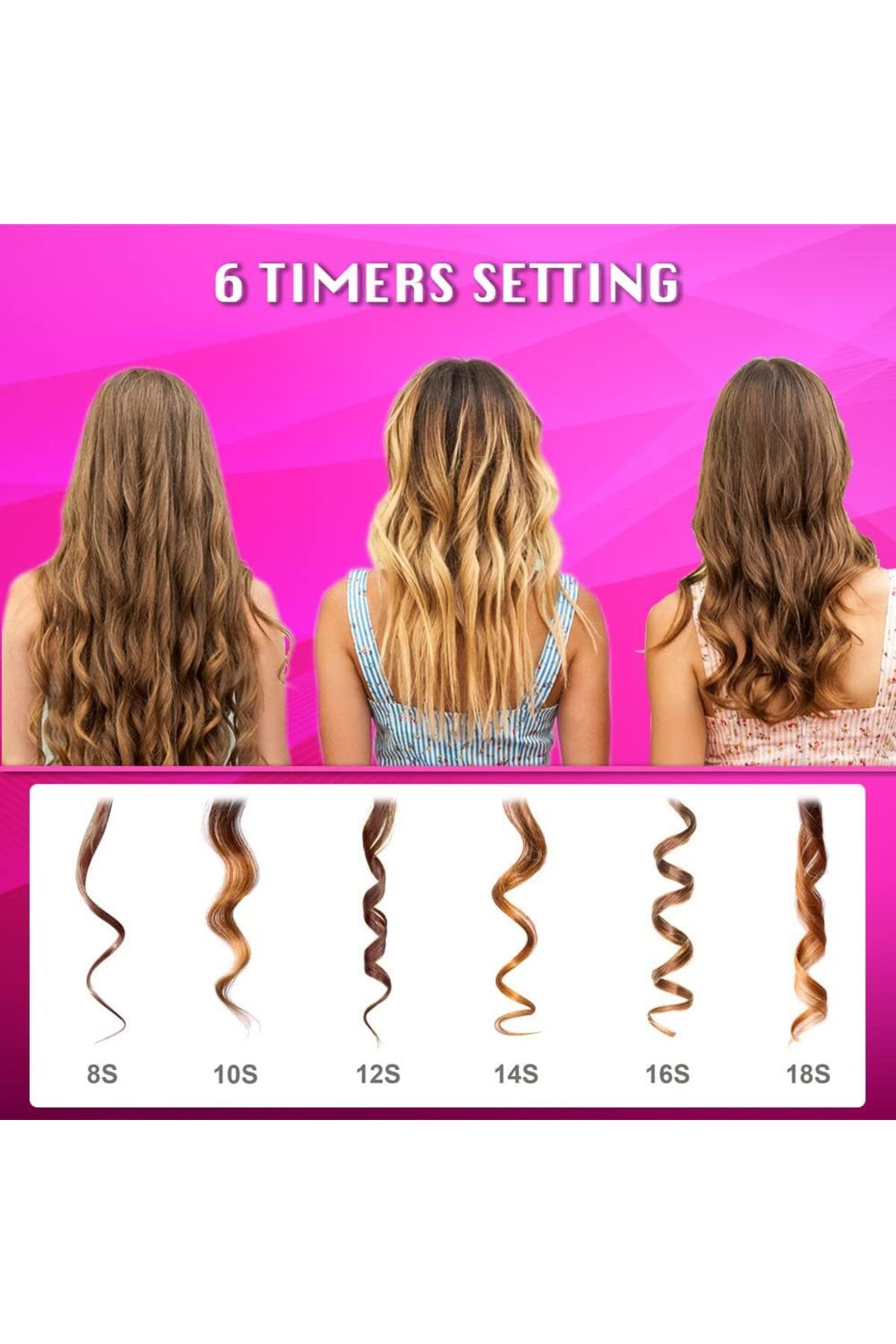 Saharaz-Hair Curler,Rotating Curling Tongs,with Built-in Rechargeable Battery,Provide 3D heating function 4