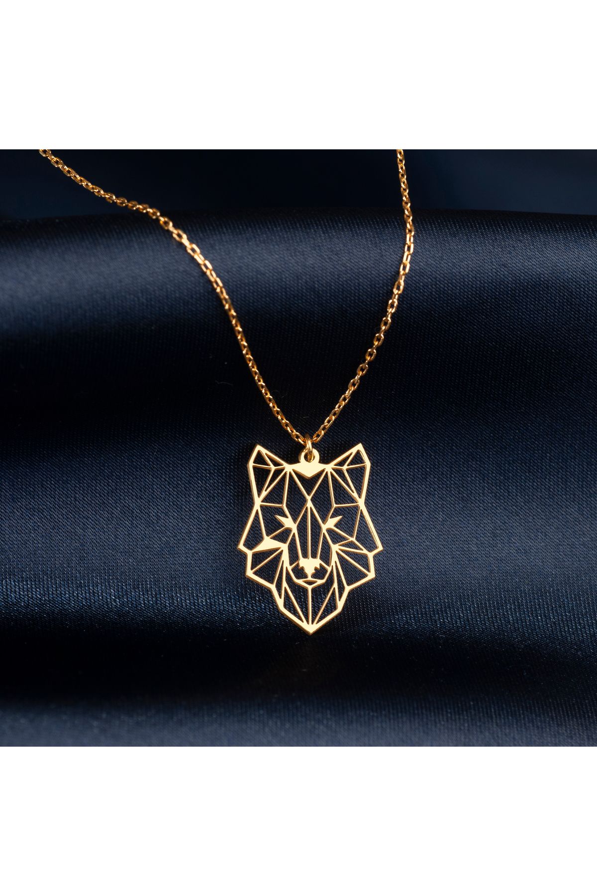 DIZY SILVER Geometrik Kurt Kolye • 925 Ayar Gümüş • Altın Kaplama • Güç Sembolü • Unisex Takı