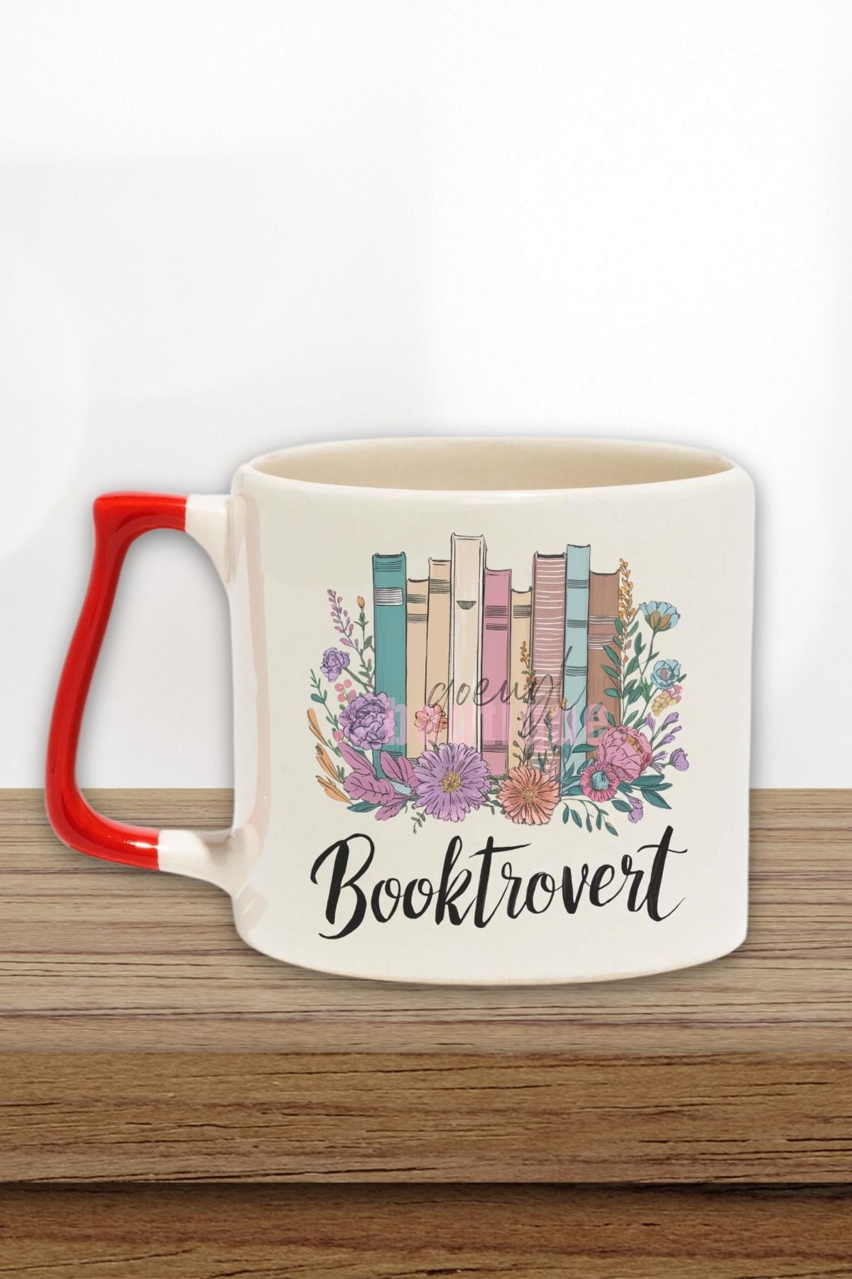 qoeuyl boutique Booktrovert Baskılı Kitap Sever İçe Dönük Tanımı Hediyelik Kulplu Kupa Bardak