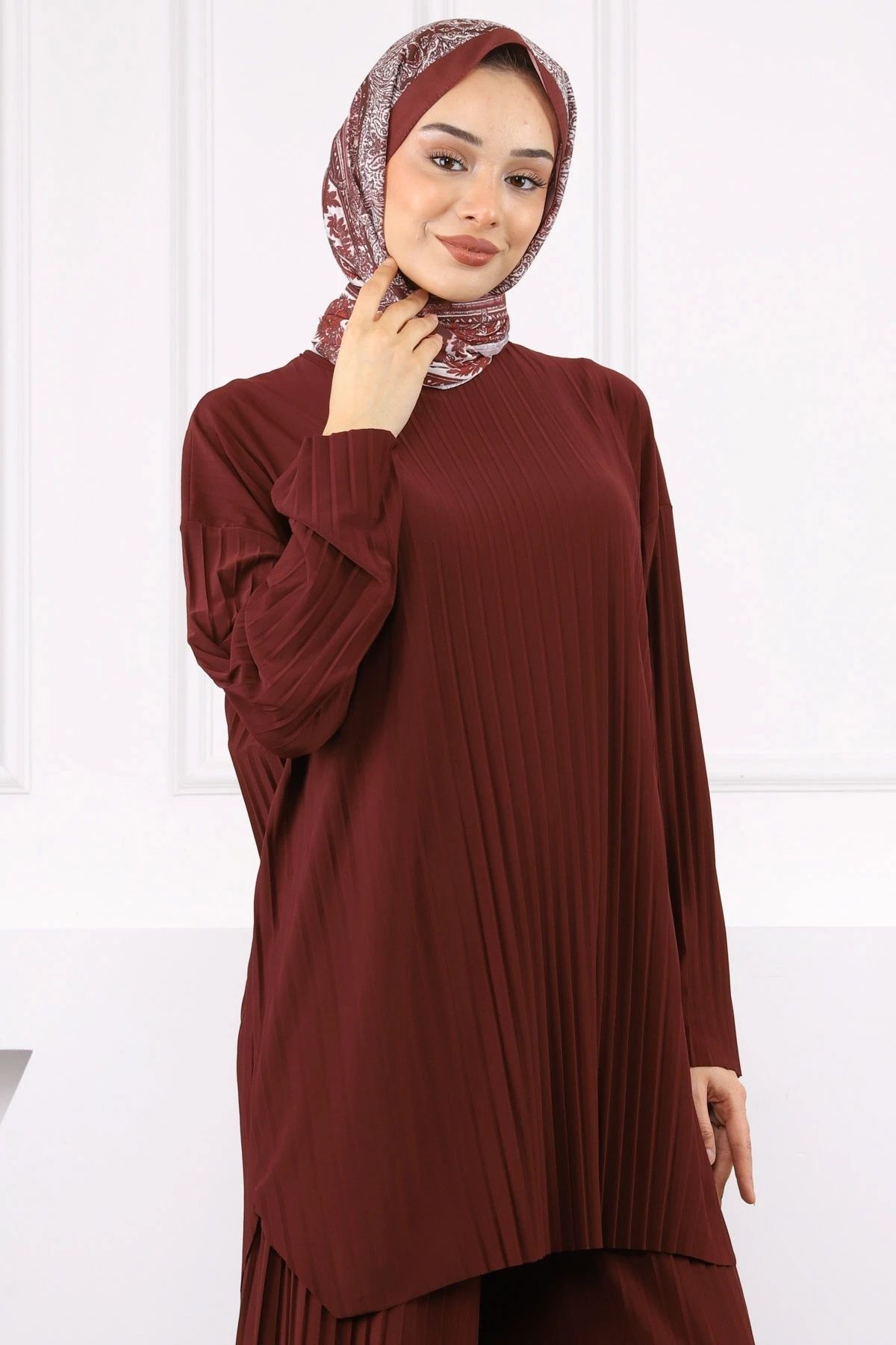 UnikaBoutigue Piliseli Sandy Tunik Pantolon Takım