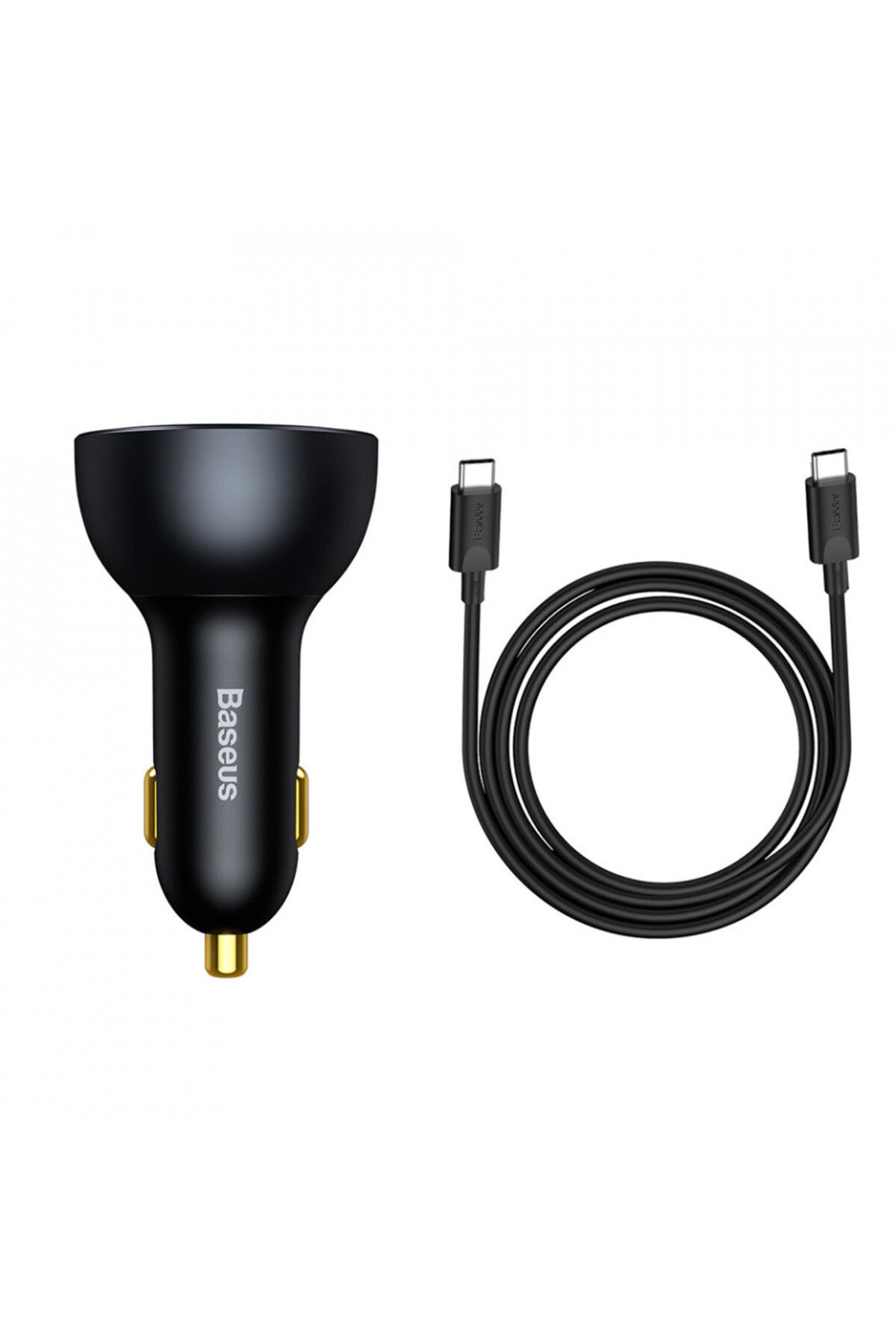 Baseus-Încărcător auto 2xTip-C, USB, cablu Tip-C, (TZCCZM-0G) - Negru 4