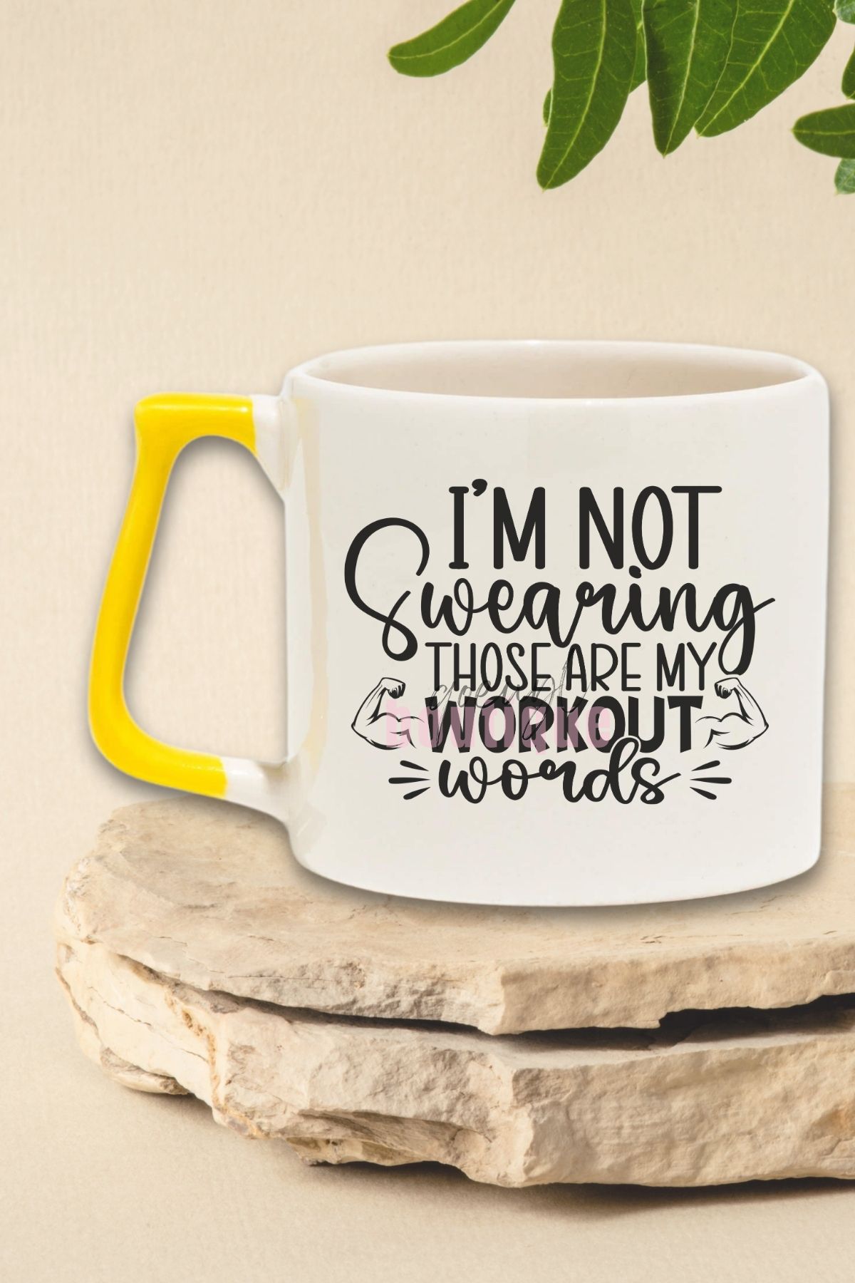 qoeuyl boutique I'm Not Swearing Baskılı Komik Gym Spor Antrenman Esprisi Hediyelik Kulplu Kupa Bardak