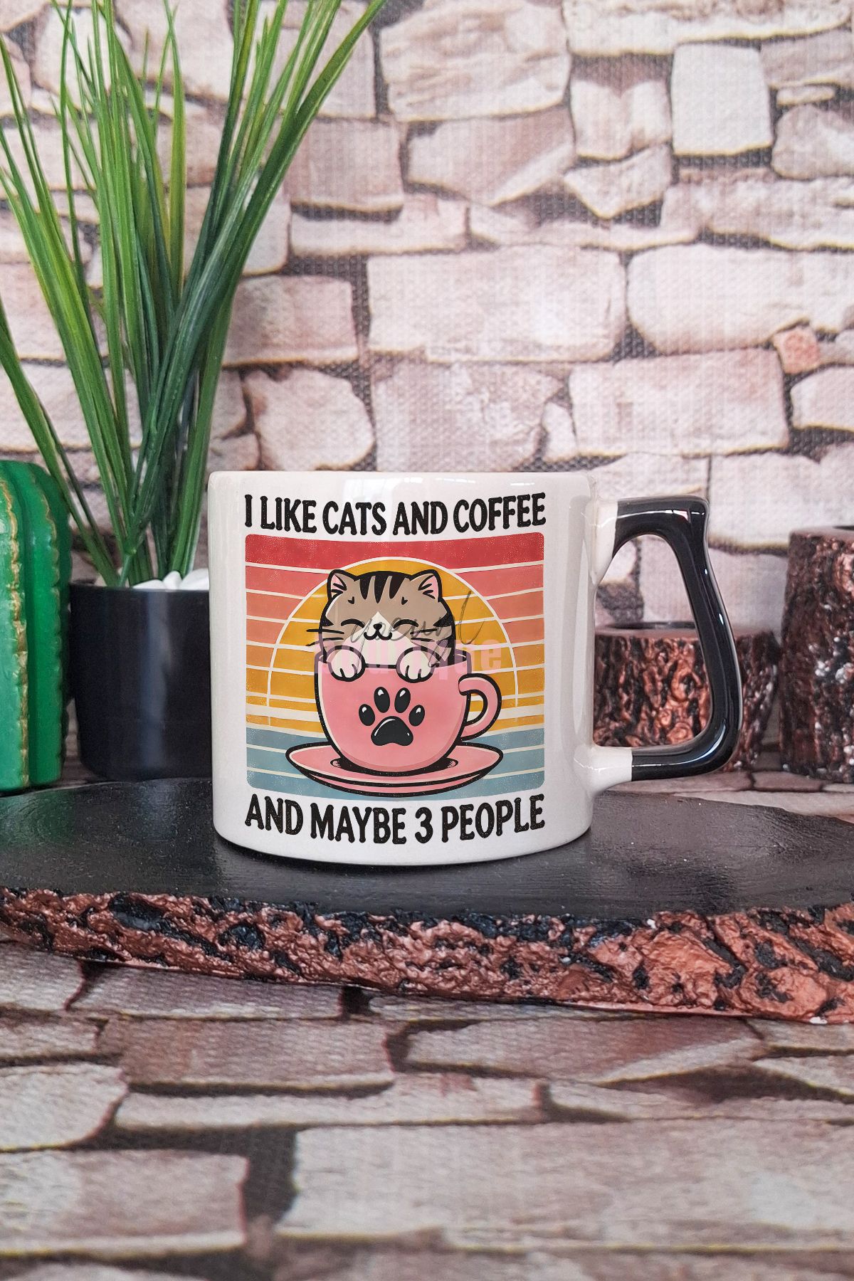 qoeuyl boutique Kedi Komik Şakalı Esprili Kedisever Kedi Sahibi Hediyelik Kulplu Kupa Bardak