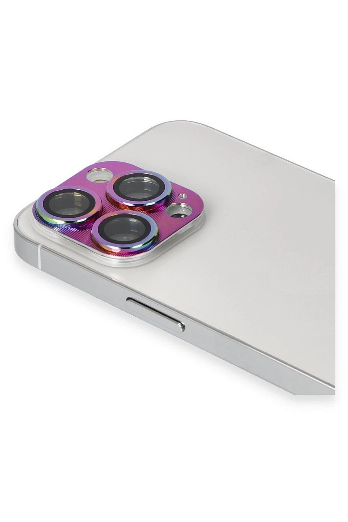 Toptan Bulurum iPhone 13 Pro Max Pers Alüminyum Kamera Lens - Rainbow Uyumlu