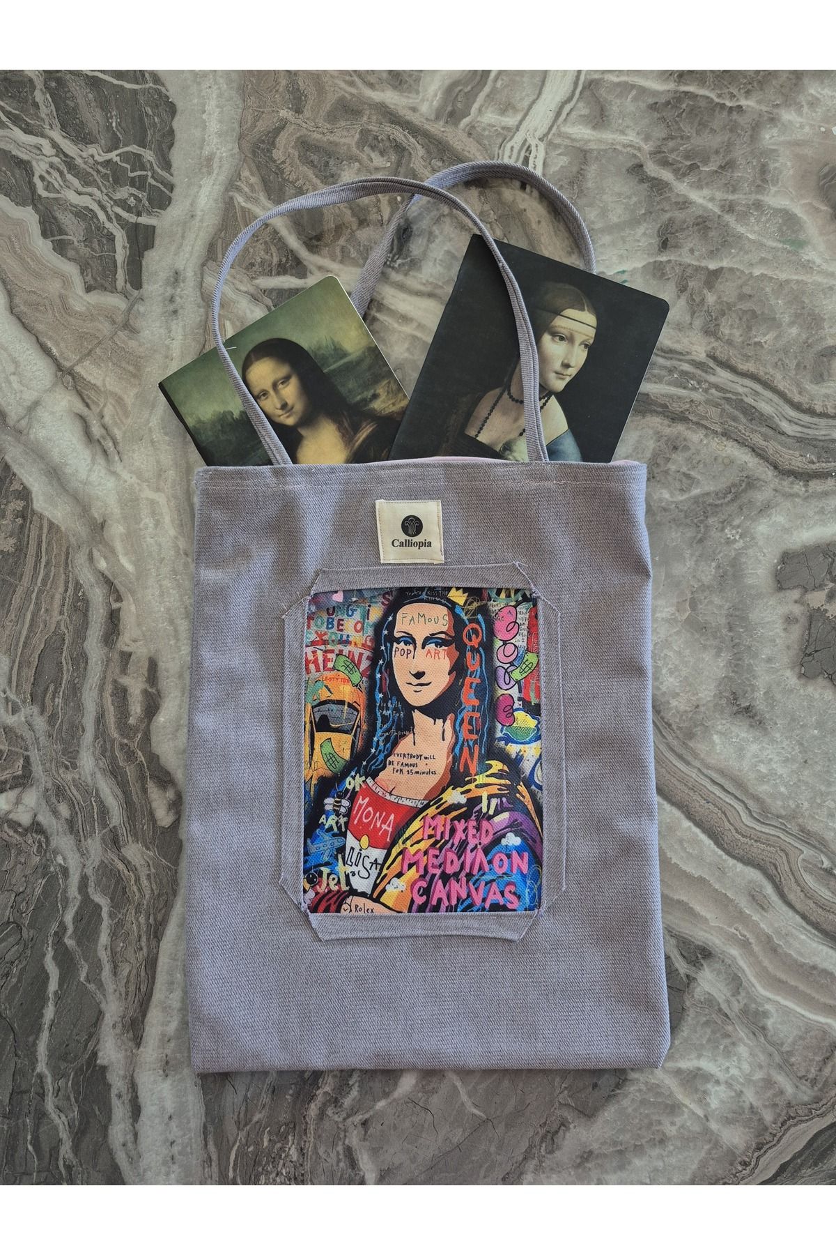 Calliopia Pop Art Sanat Eseri Çanta Mona Lisa